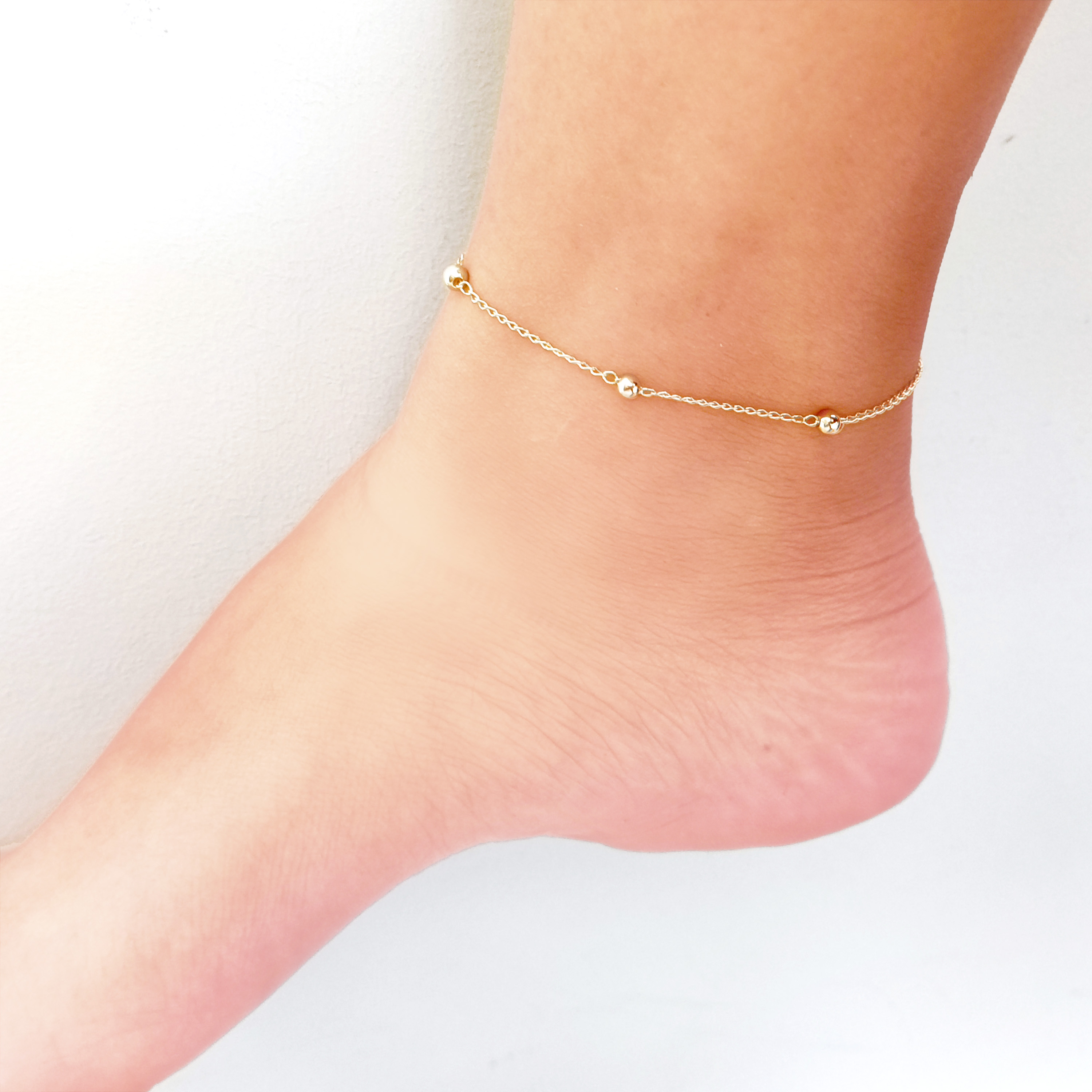 TOBILLERA 6 BOLITAS ENCHAPADO ORO 18K - 5