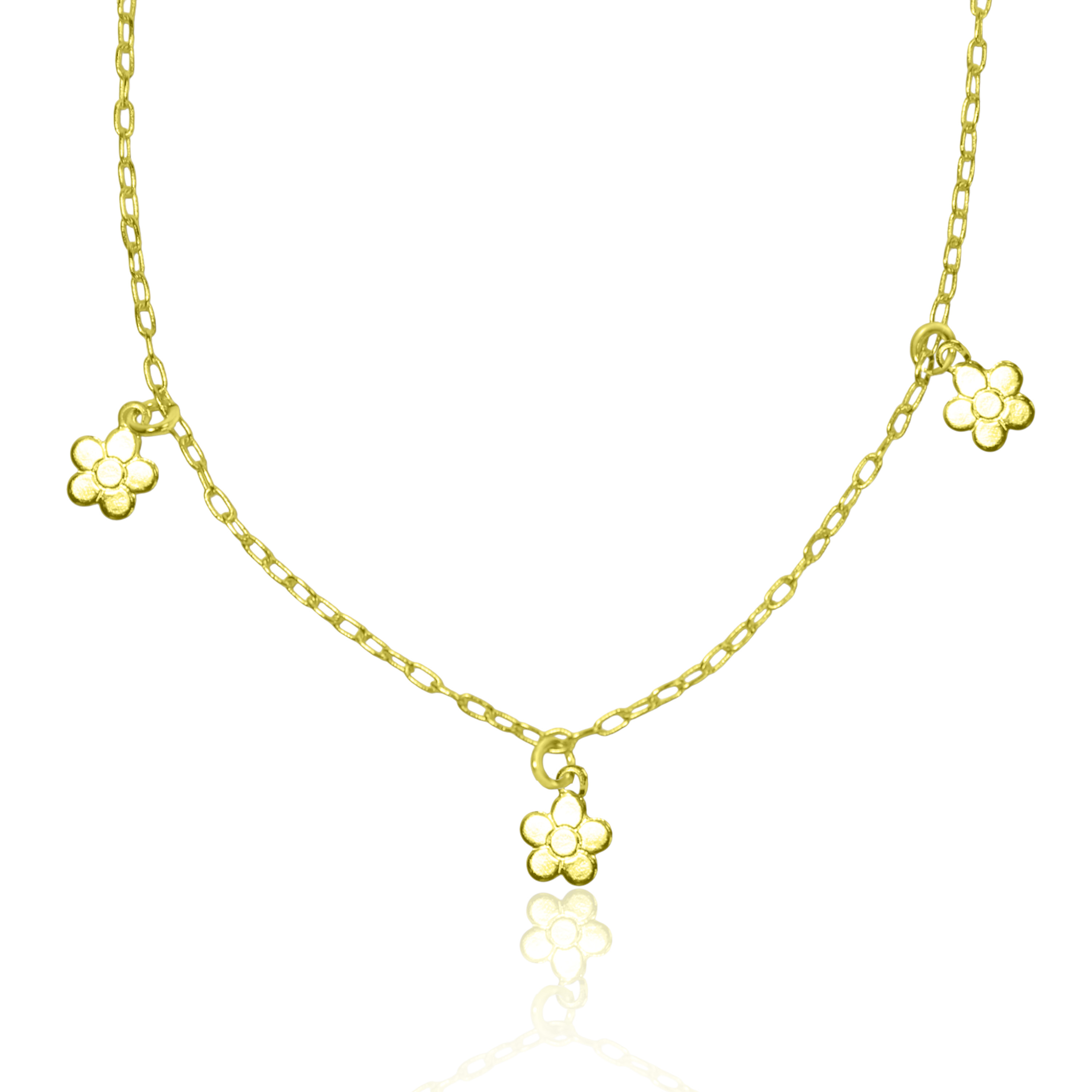 TOBILLERA 5 MARGARITAS ENCHAPADO ORO 18K - 2
