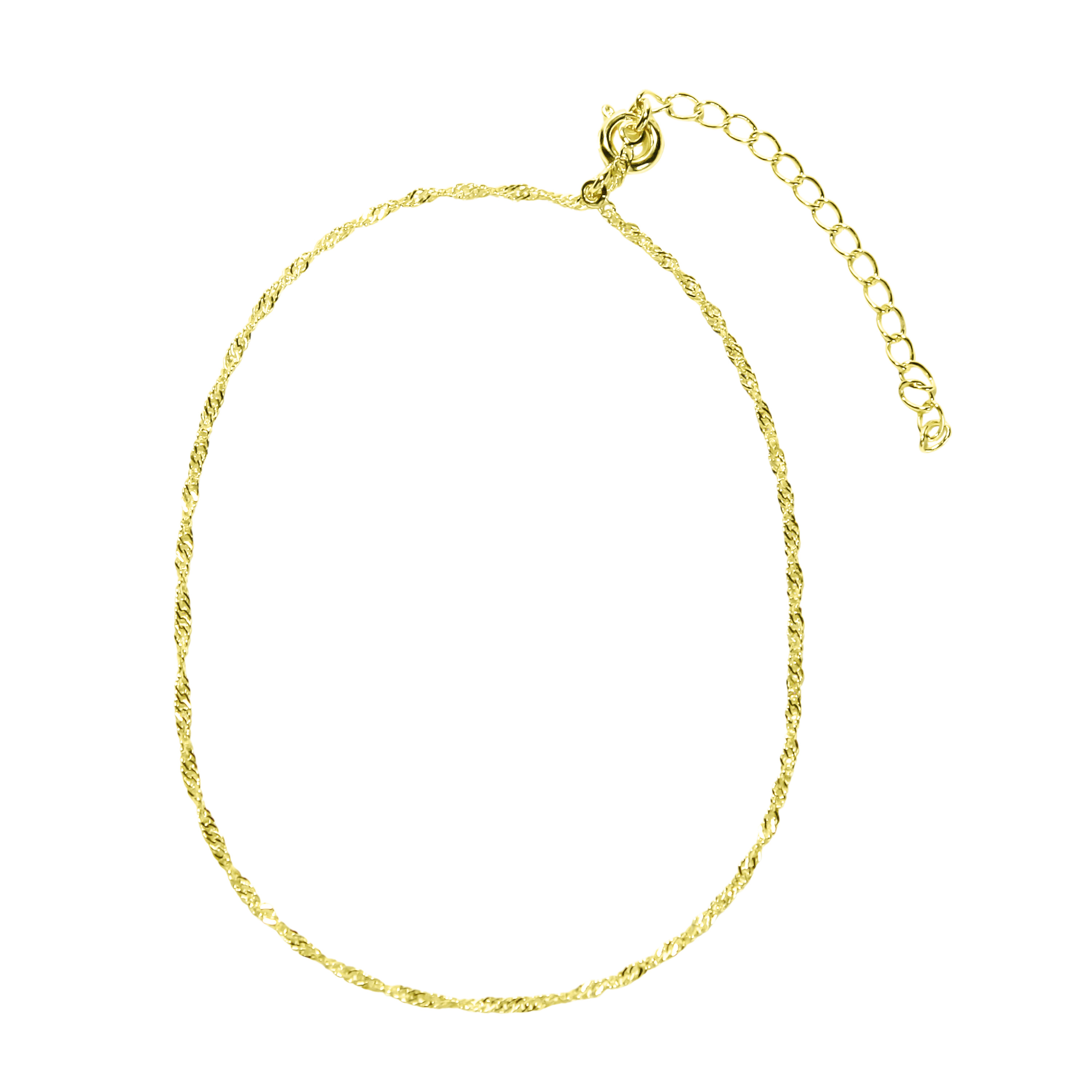 TOBILLERA CADENA SINGAPUR ENCHAPADO ORO 18K - 1