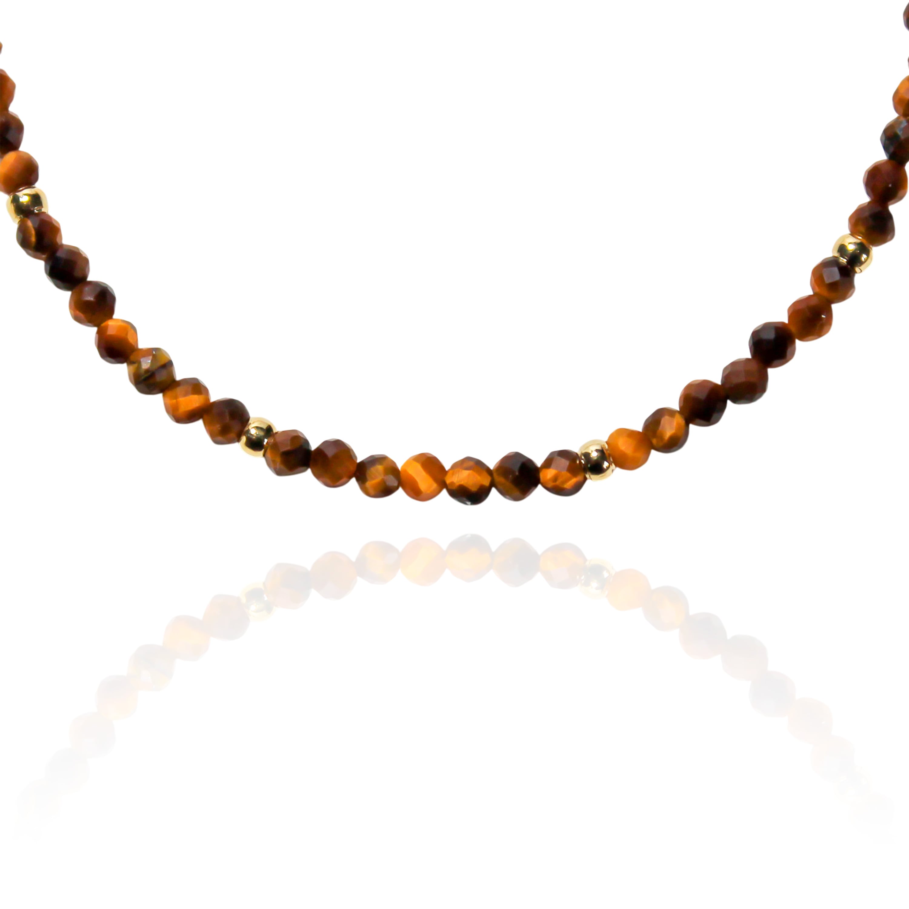 PULSERA OJO DE TIGRE MOSTACILLA ENCHAPADO ORO 18K - 2