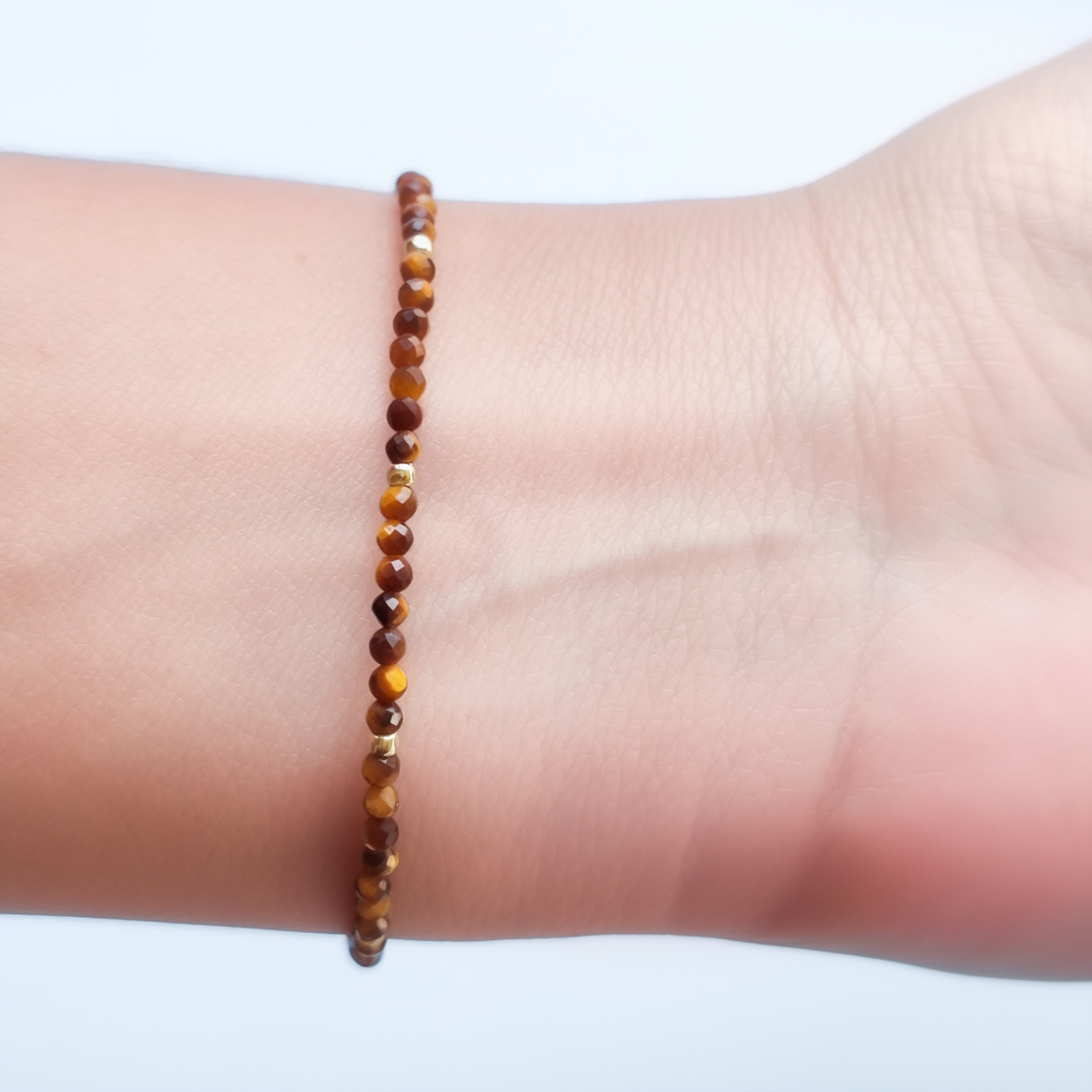 PULSERA OJO DE TIGRE MOSTACILLA ENCHAPADO ORO 18K - 4