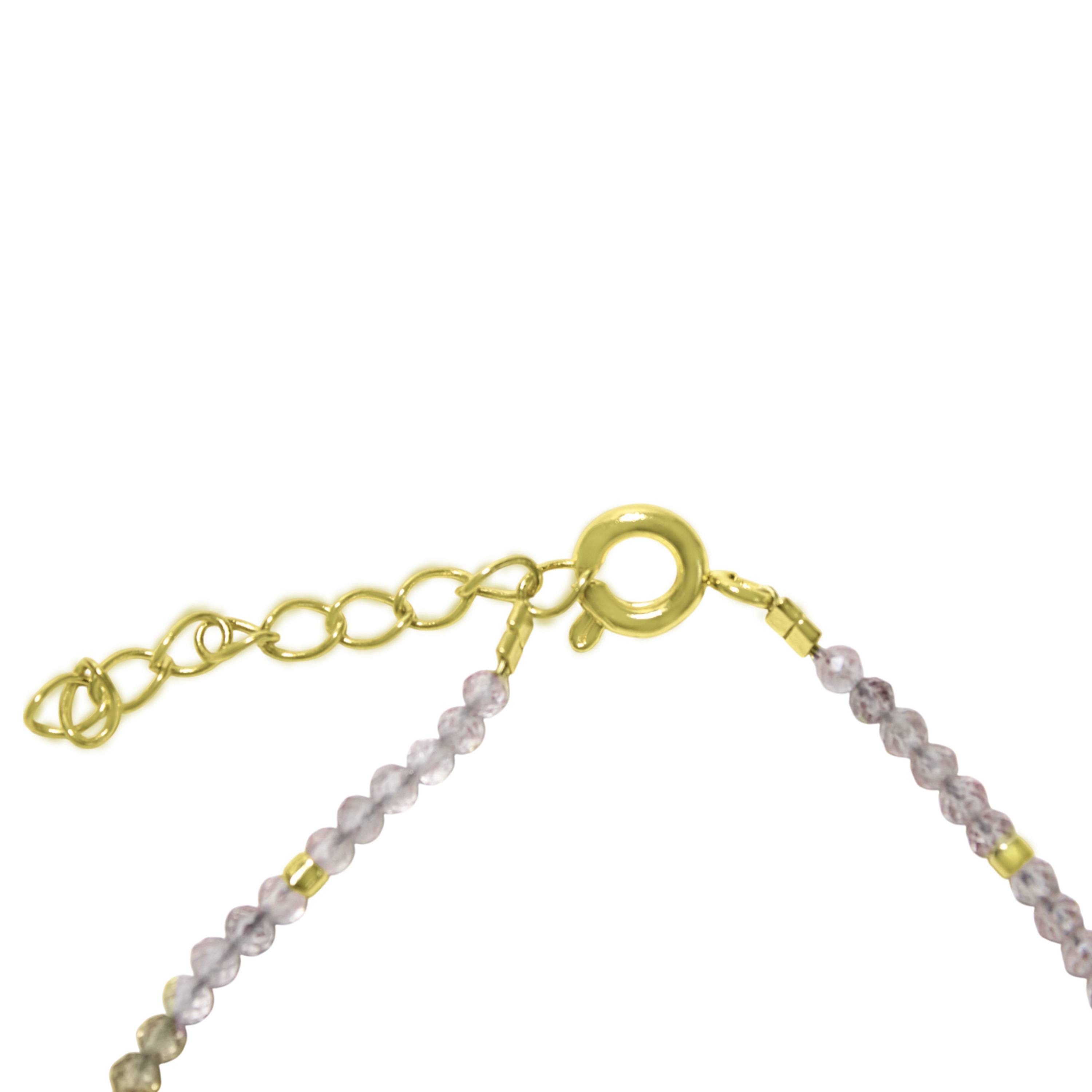 PULSERA CUARZO ROSA MOSTACILLA ENCHAPADO ORO 18K - 3