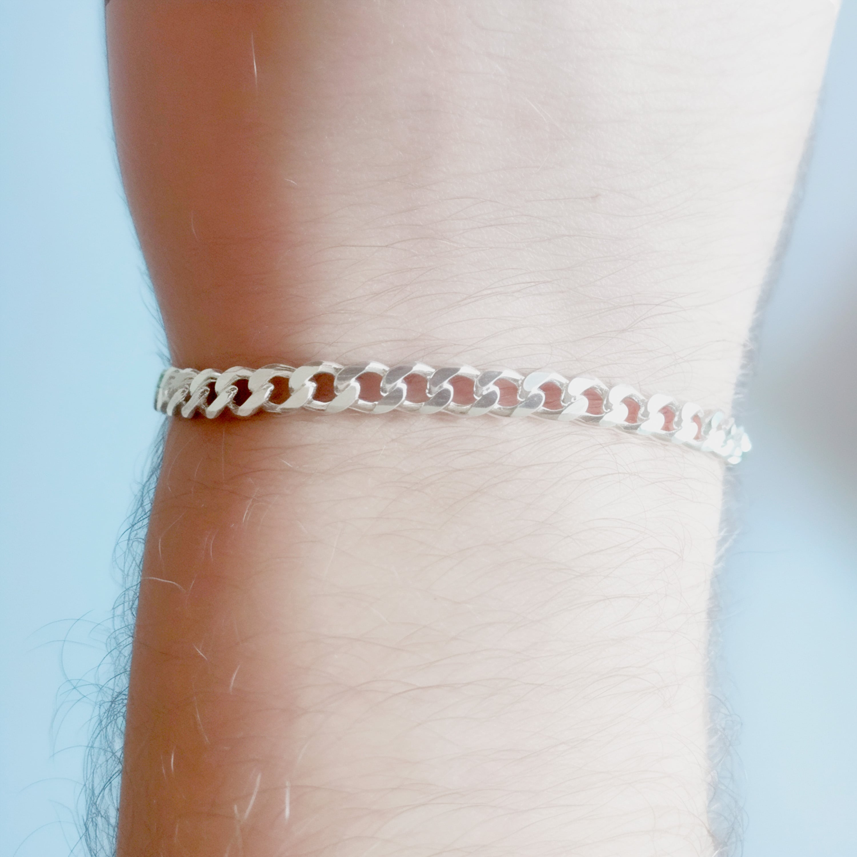 PULSERA GRUMET HOMBRE GRUESA PLATA FINA 925 - 4
