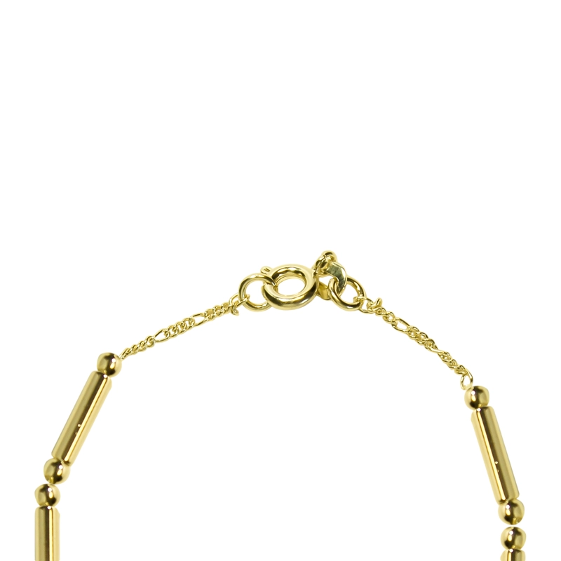 PULSERA CADENA ESLABON TUBO CRUZ ENCHAPADO ORO 18K - 3