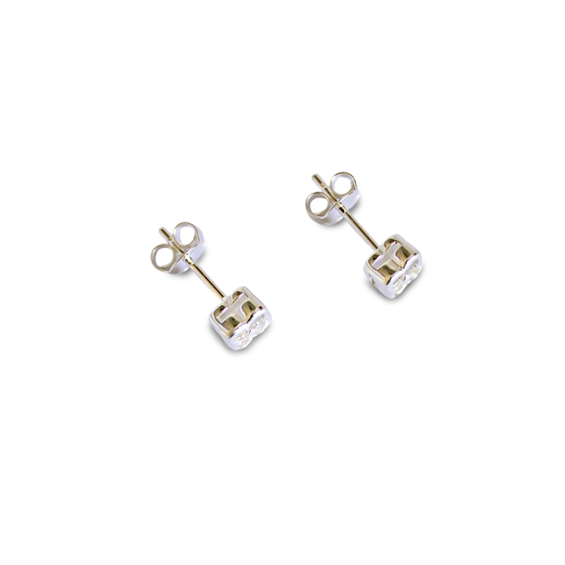 AROS TRÉBOL CIRCÓN EN COLOR BLANCO PLATA FINA 925 - 3