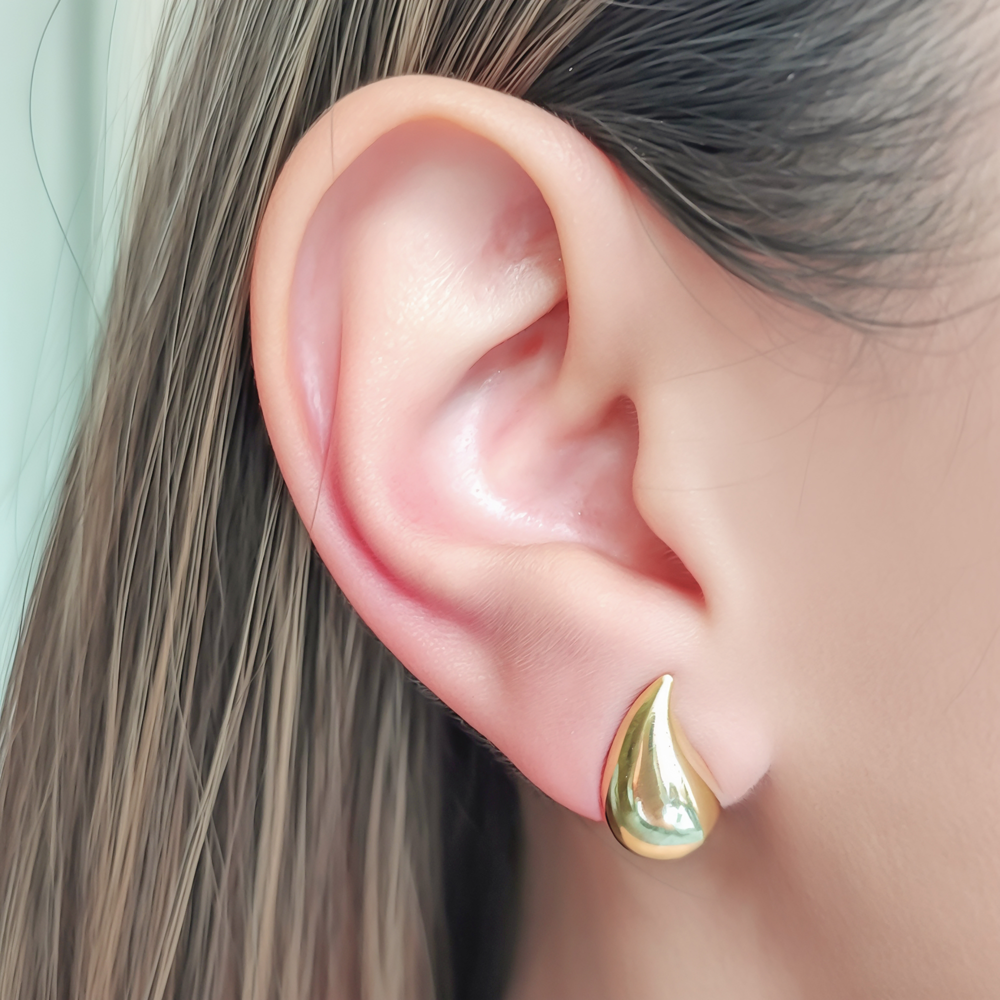 AROS GOTA ADRIANA ENCHAPADO ORO 18K - 5