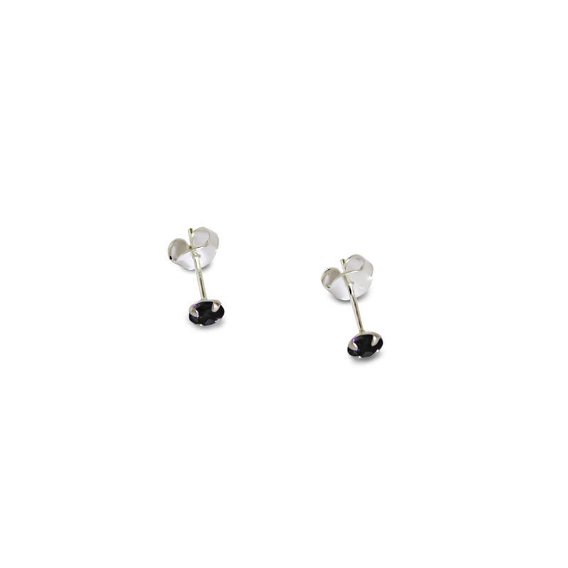 AROS CIRCÓN EN COLOR NEGRO GRIFAS 4MM PLATA FINA 925 - 3