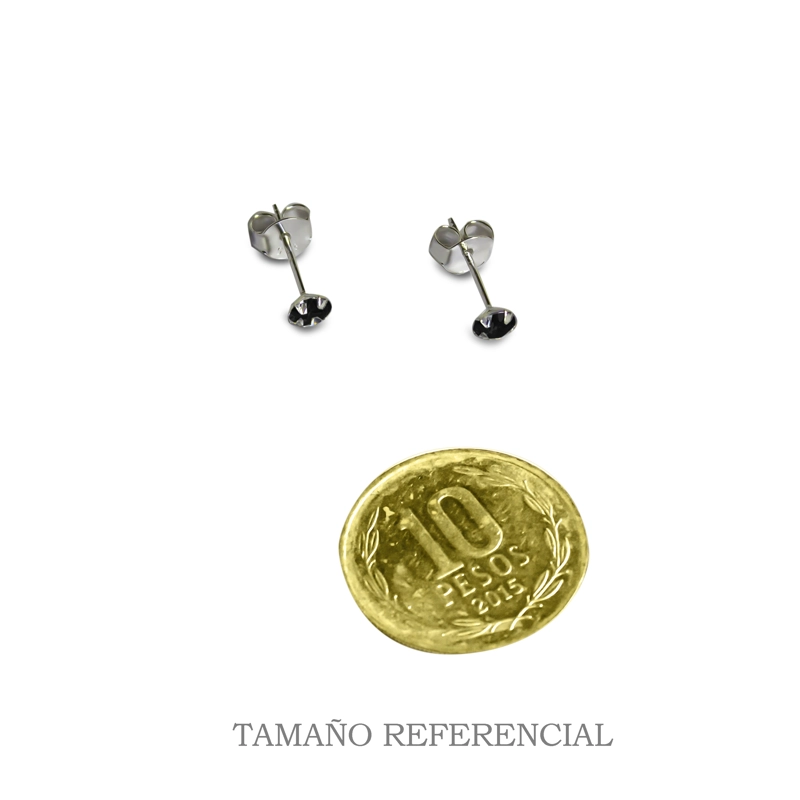 AROS CIRCÓN EN COLOR NEGRO GRIFAS 4MM PLATA FINA 925 - 4