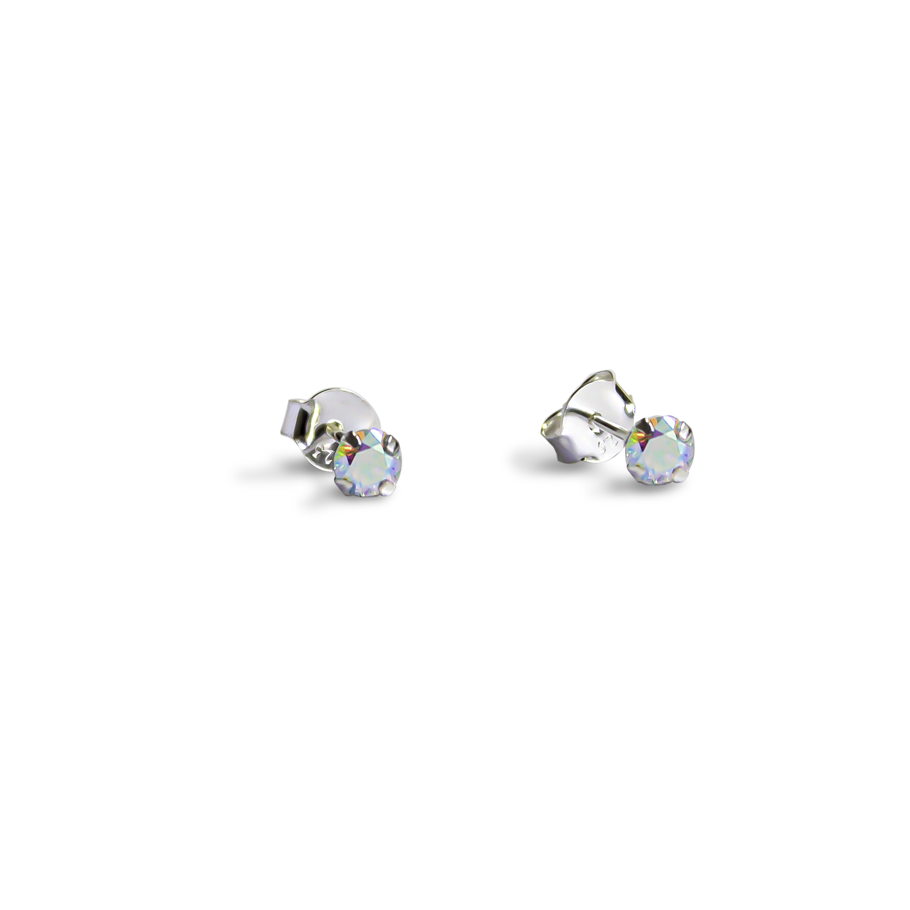 AROS CIRCON TORNASOL GRIFAS 4MM PLATA FINA 925 - 1