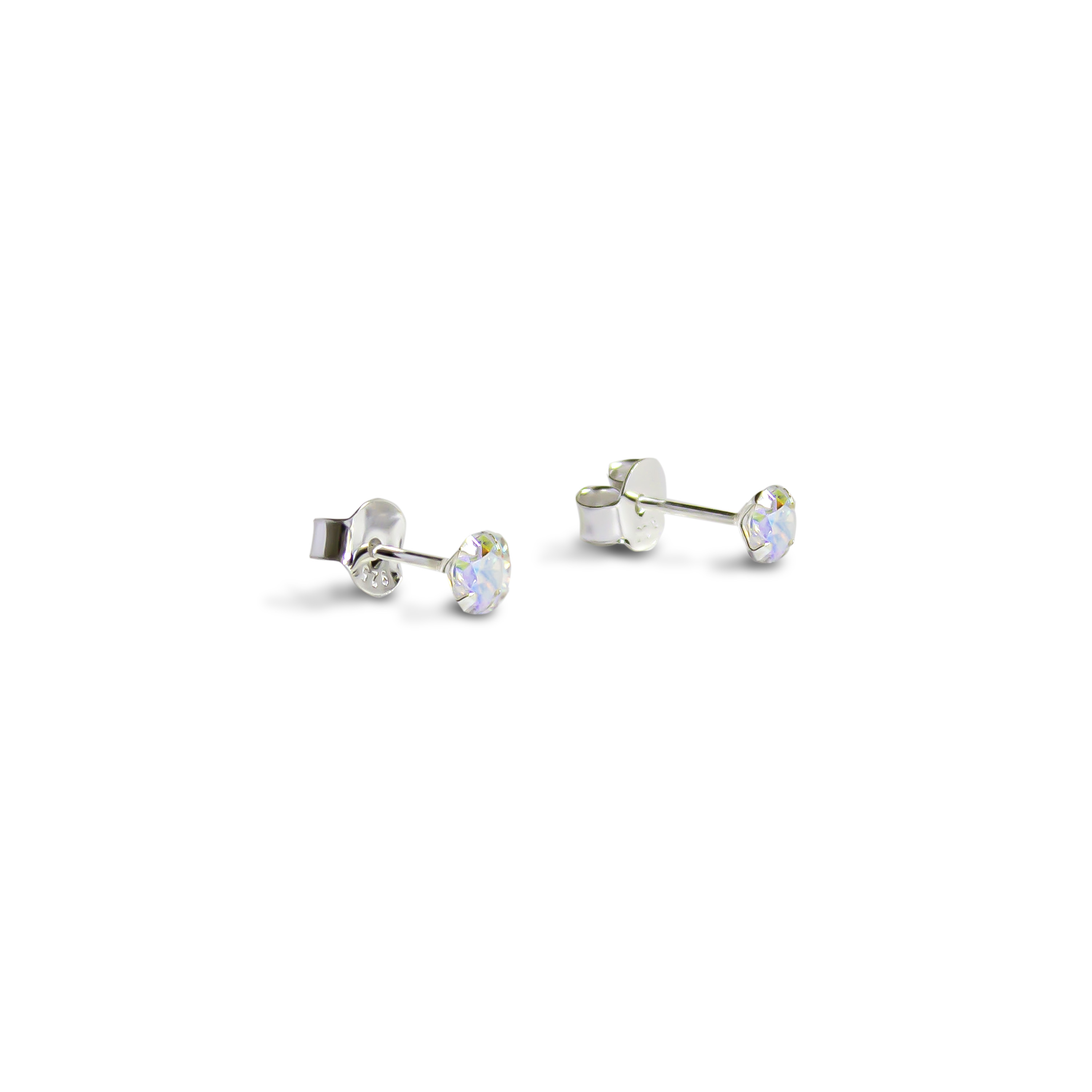 AROS CIRCON TORNASOL GRIFAS 4MM PLATA FINA 925 - 2