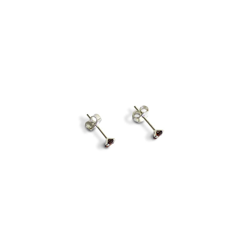 AROS CIRCÓN EN COLOR ROJO GRIFAS 4MM PLATA FINA 925 - 3