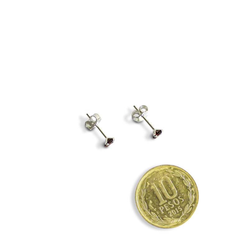 AROS CIRCÓN EN COLOR ROJO GRIFAS 4MM PLATA FINA 925 - 4