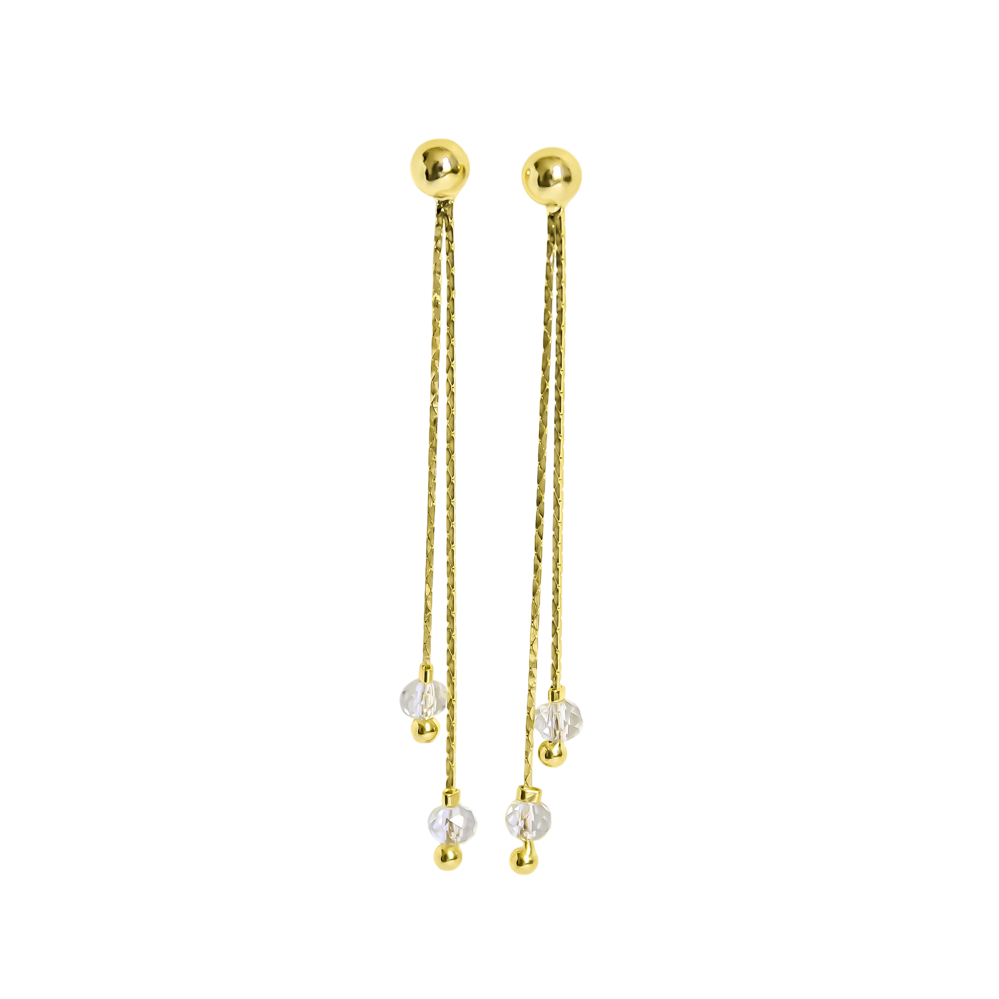 AROS JOSEFA LARGOS CRISTAL ENCHAPADO ORO 18K - 1
