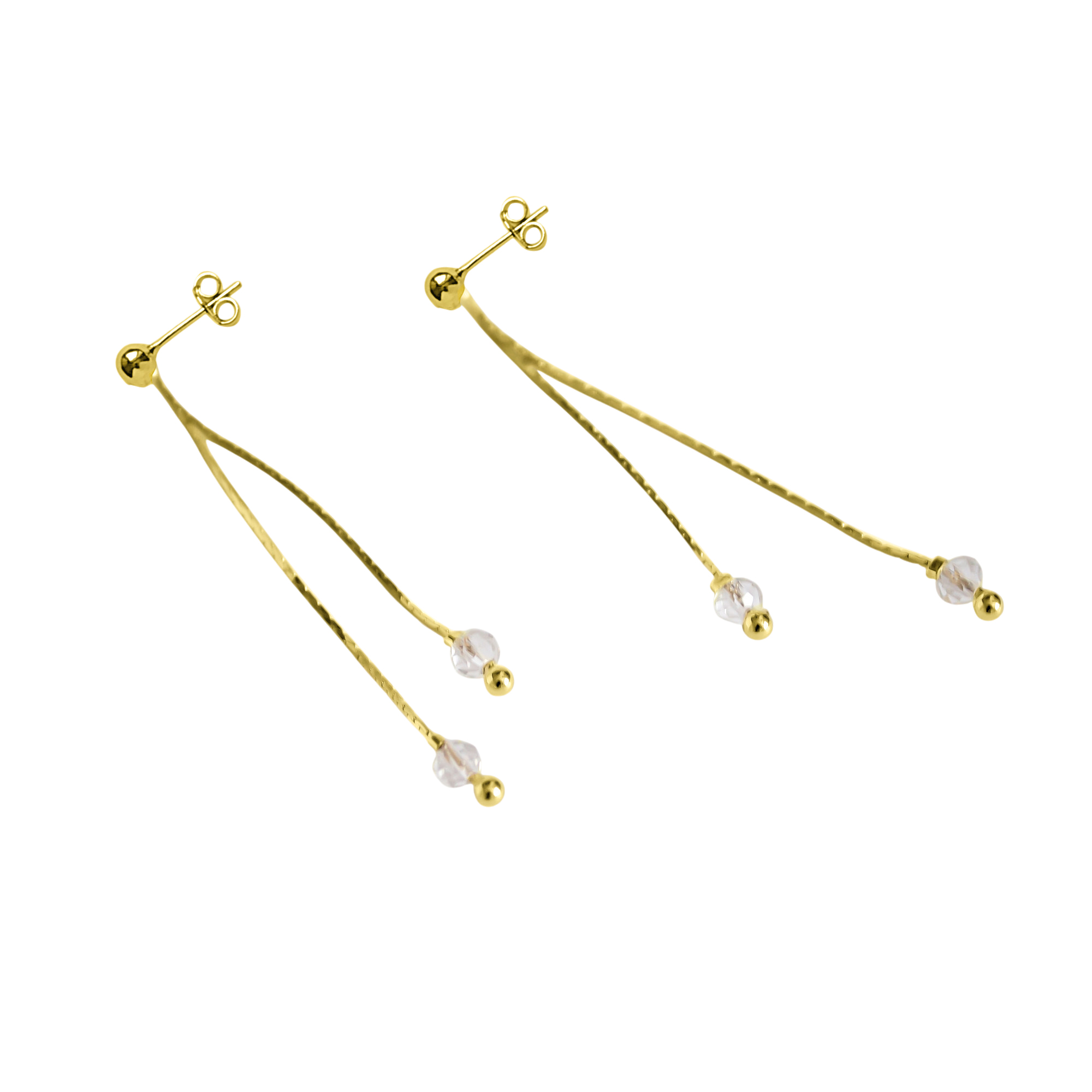 AROS JOSEFA LARGOS CRISTAL ENCHAPADO ORO 18K - 2