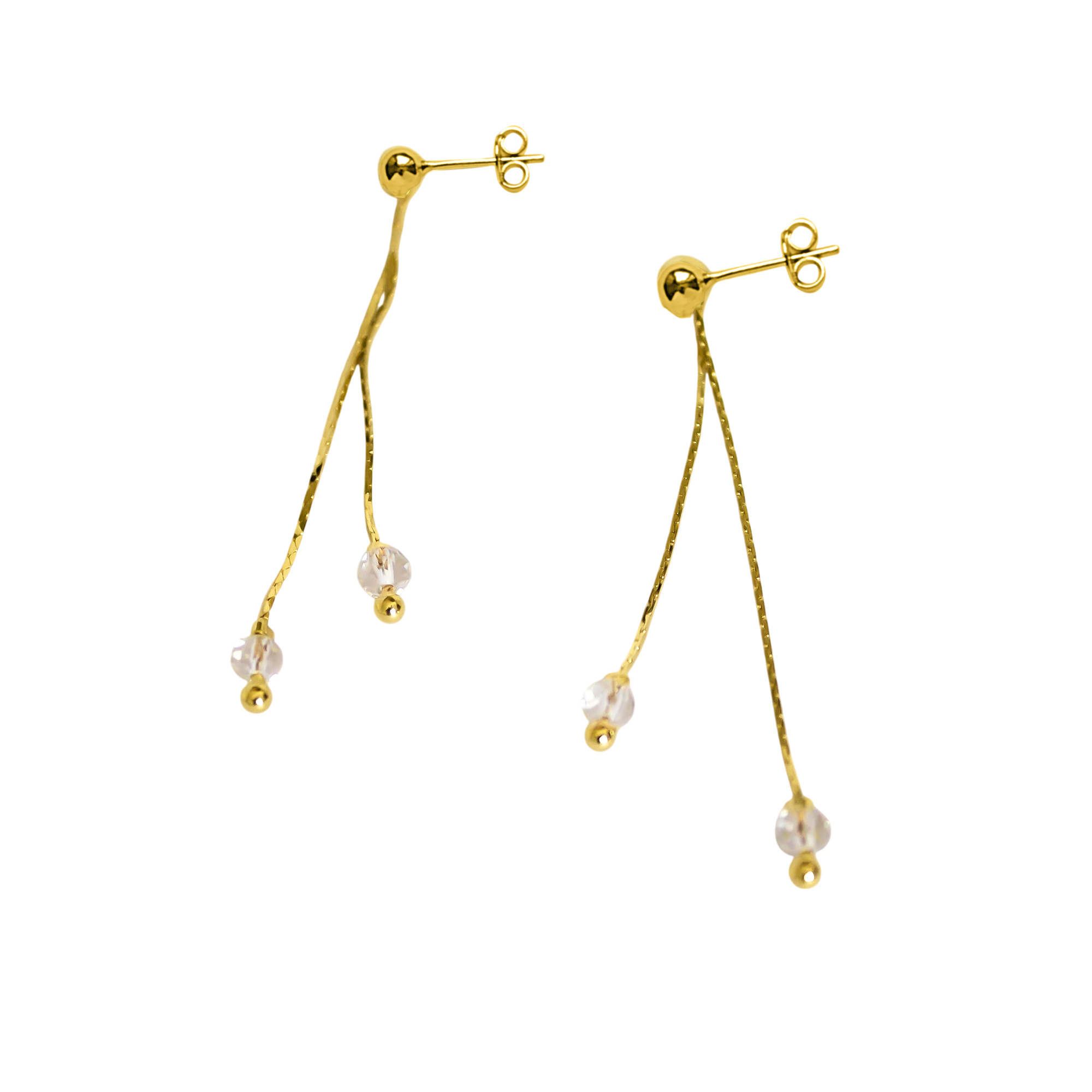 AROS JOSEFA LARGOS CRISTAL ENCHAPADO ORO 18K - 3