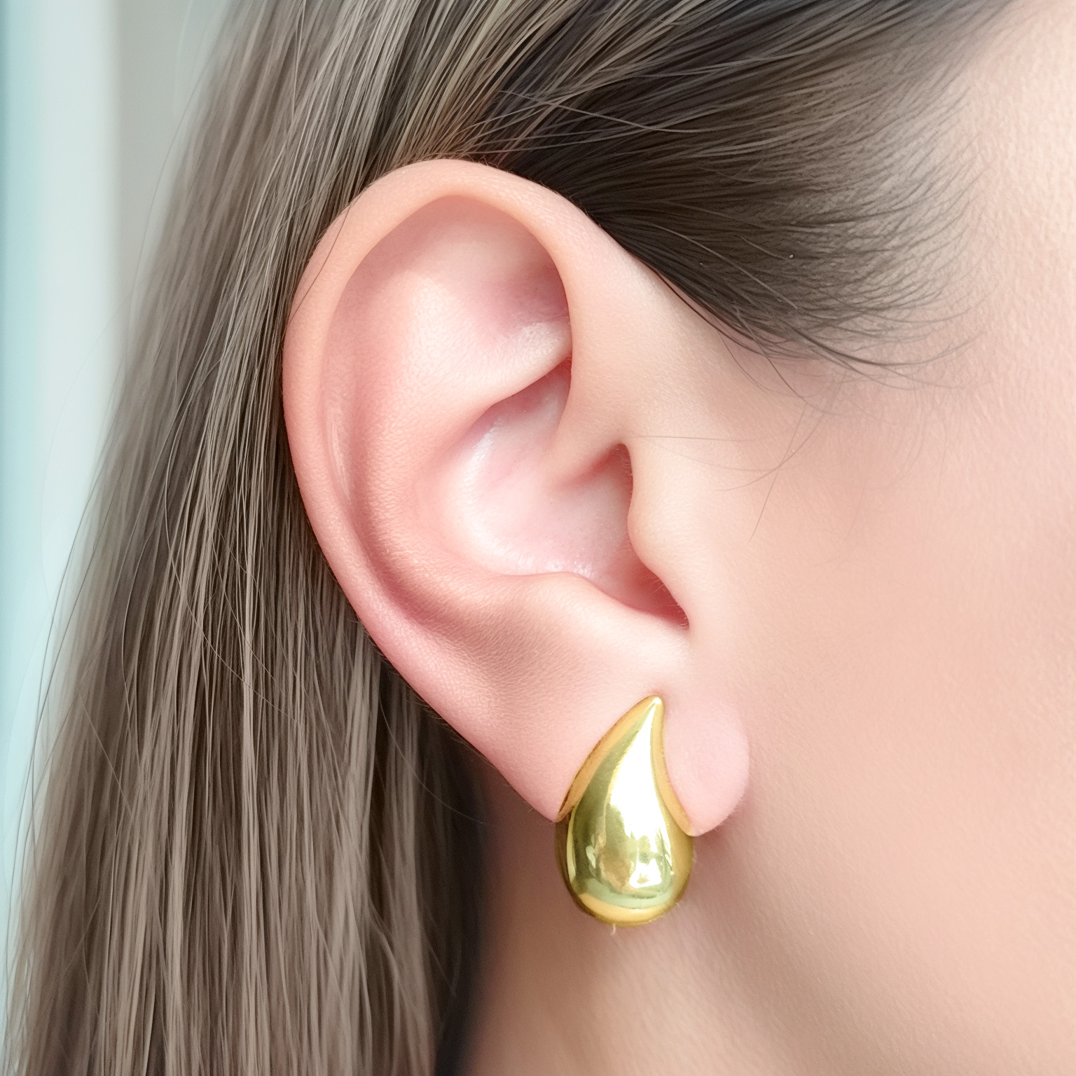 AROS GOTA CLIP ENCHAPADO ORO 18K - 4