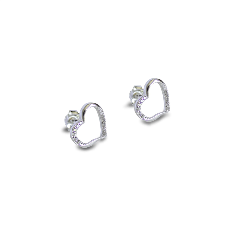 AROS AMOR CORAZON CIRCON PLATA FINA 925 - 3