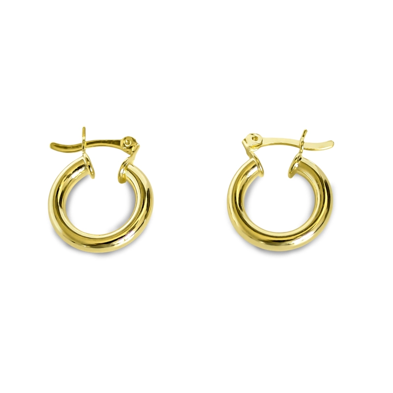 AROS ROCIO ARGOLLA TUBO 16MM ENCHAPADO ORO 18K - 1