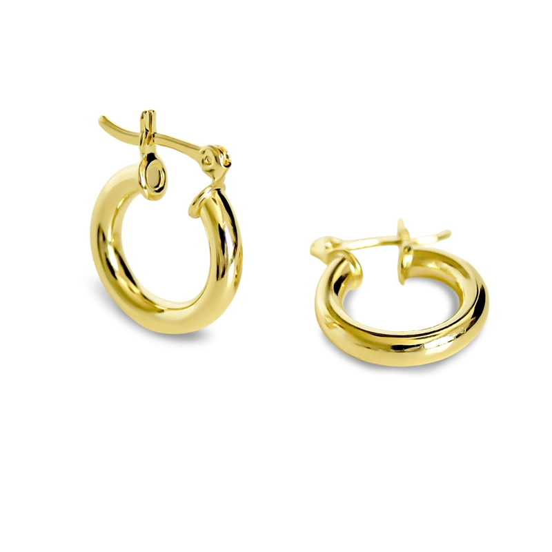 AROS ROCIO ARGOLLA TUBO 16MM ENCHAPADO ORO 18K - 3