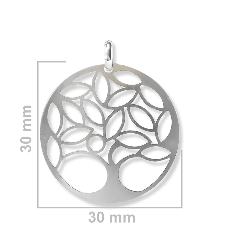 COLGANTE MEDALLA ARBOL DE LA VIDA CALADO PLATA FINA 925 - 2