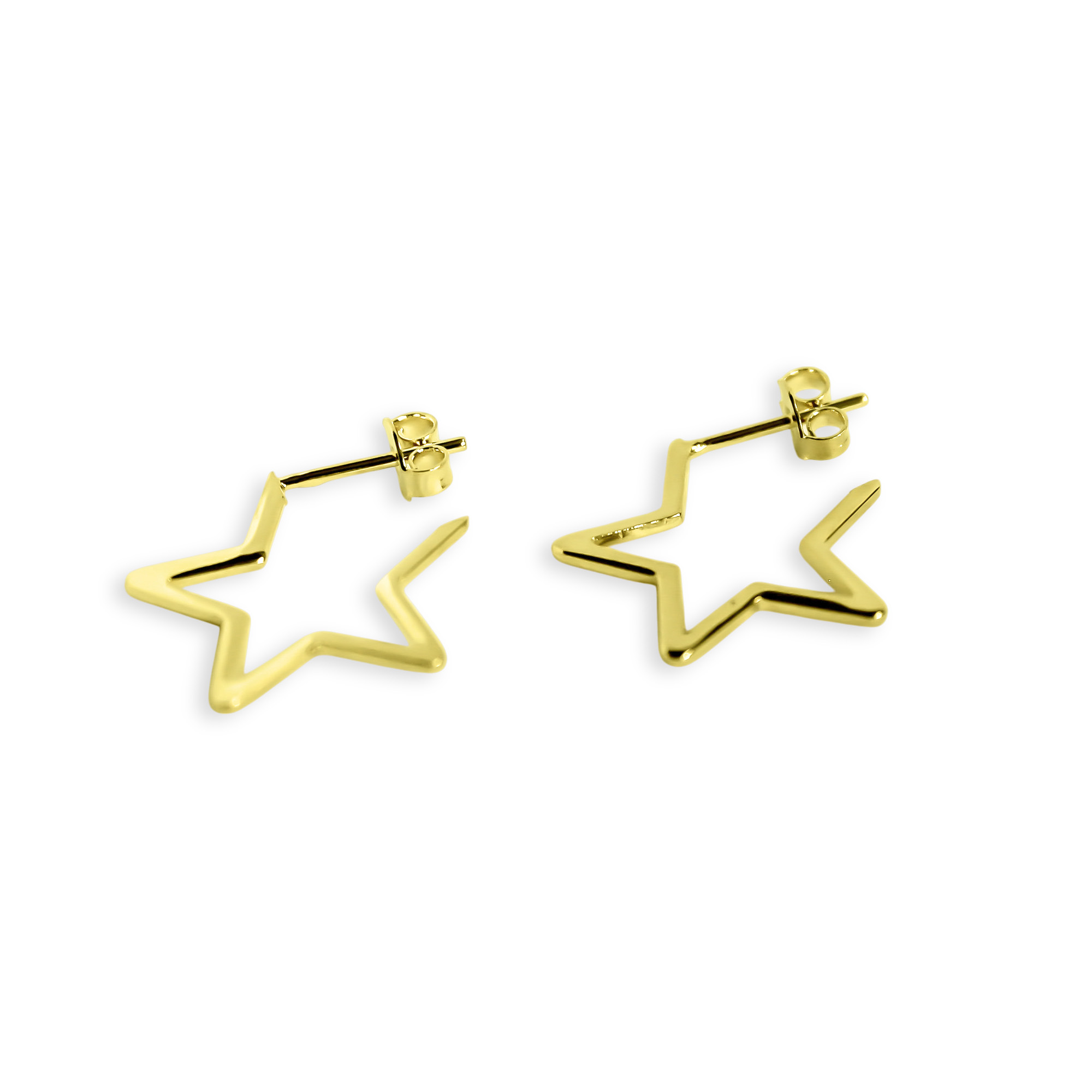 AROS ARGOLLA ESTRELLA 20MM ENCHAPADO ORO 18K - 2