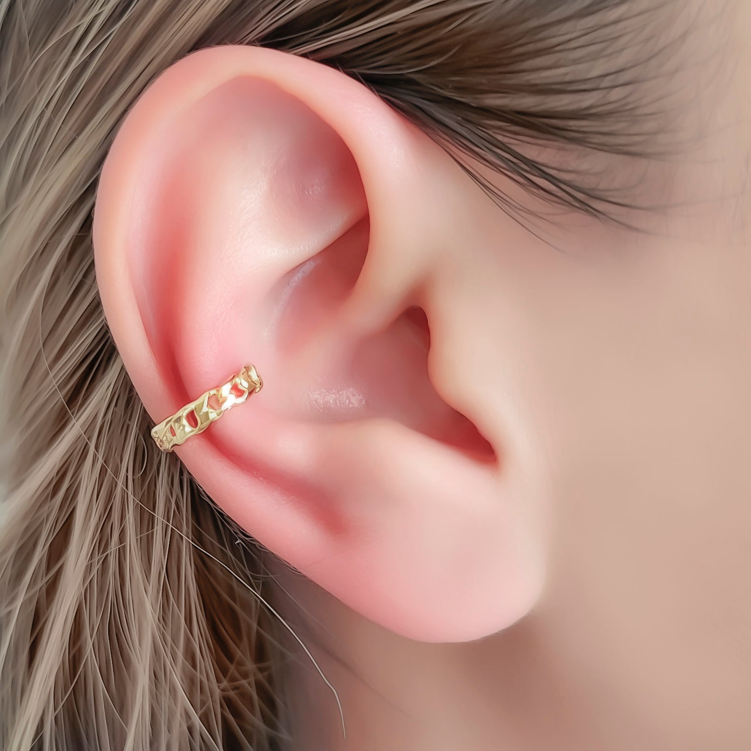 ARO BIDU TRENZADO FINO ENCHAPADO ORO 18K - 4