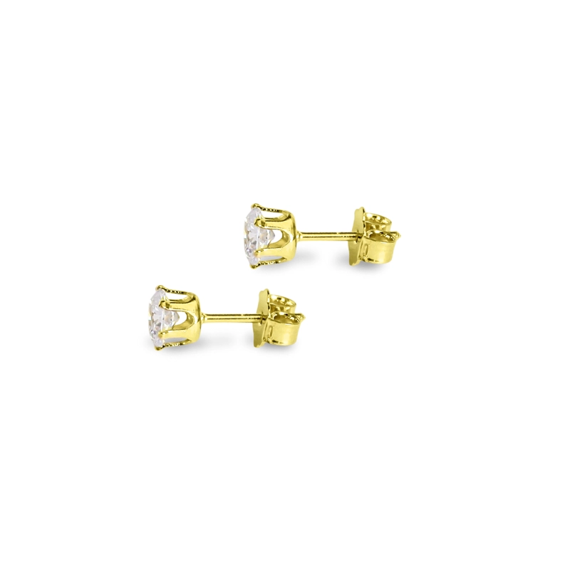AROS CIRCON REDONDO 5MM ENCHAPADO ORO 18K - 2