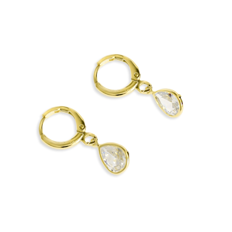 AROS CELIA ARGOLLA GOTA CIRCON ENCHAPADO ORO 18K - 1