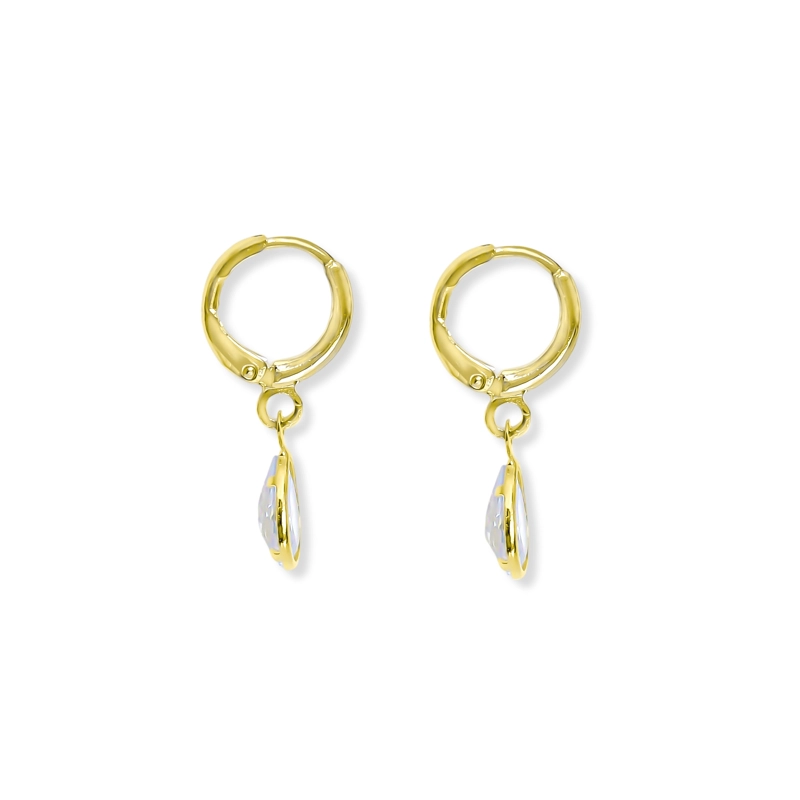 AROS CELIA ARGOLLA GOTA CIRCON ENCHAPADO ORO 18K - 2