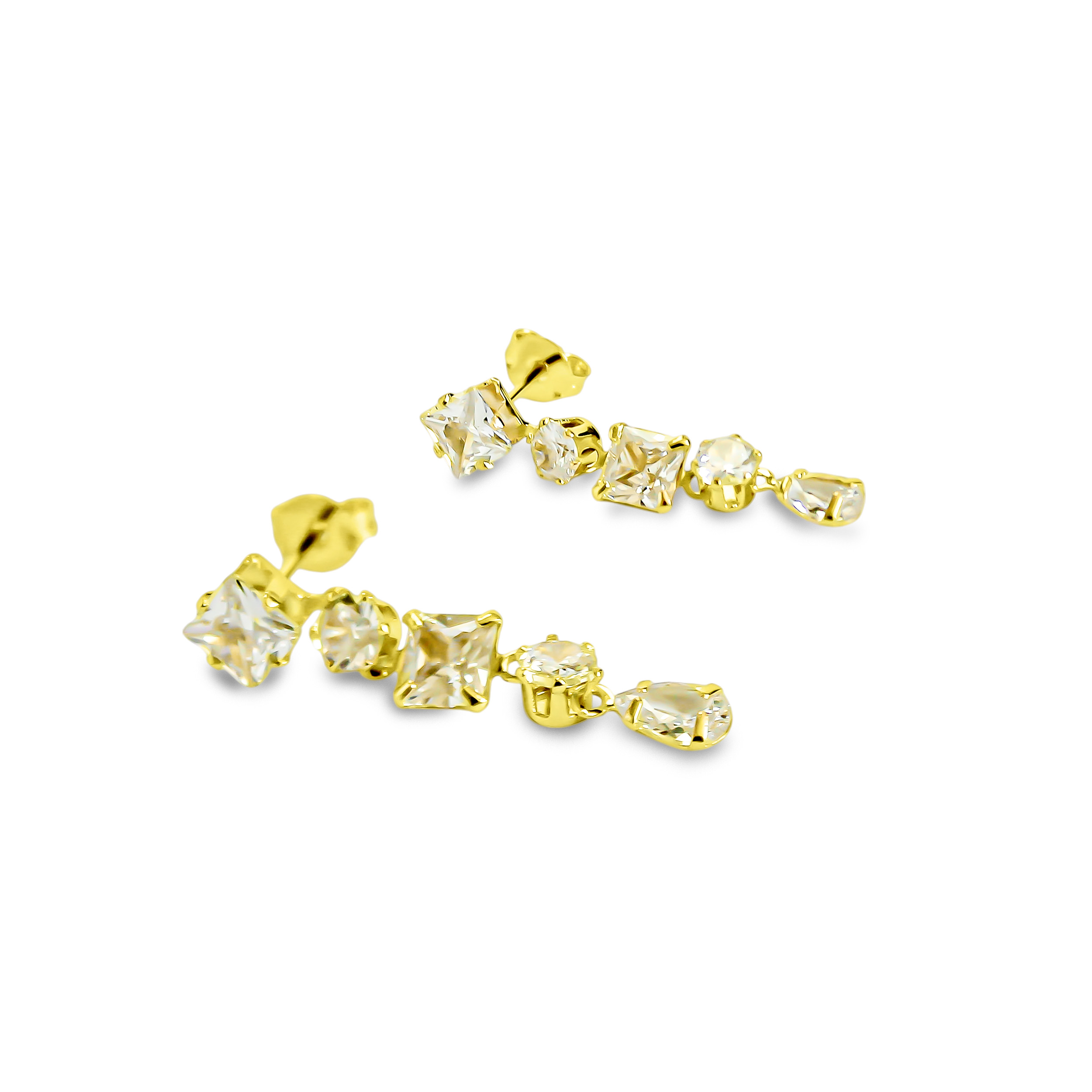 AROS NIEVES CIRCON LARGO ENCHAPADO ORO 18K - 3