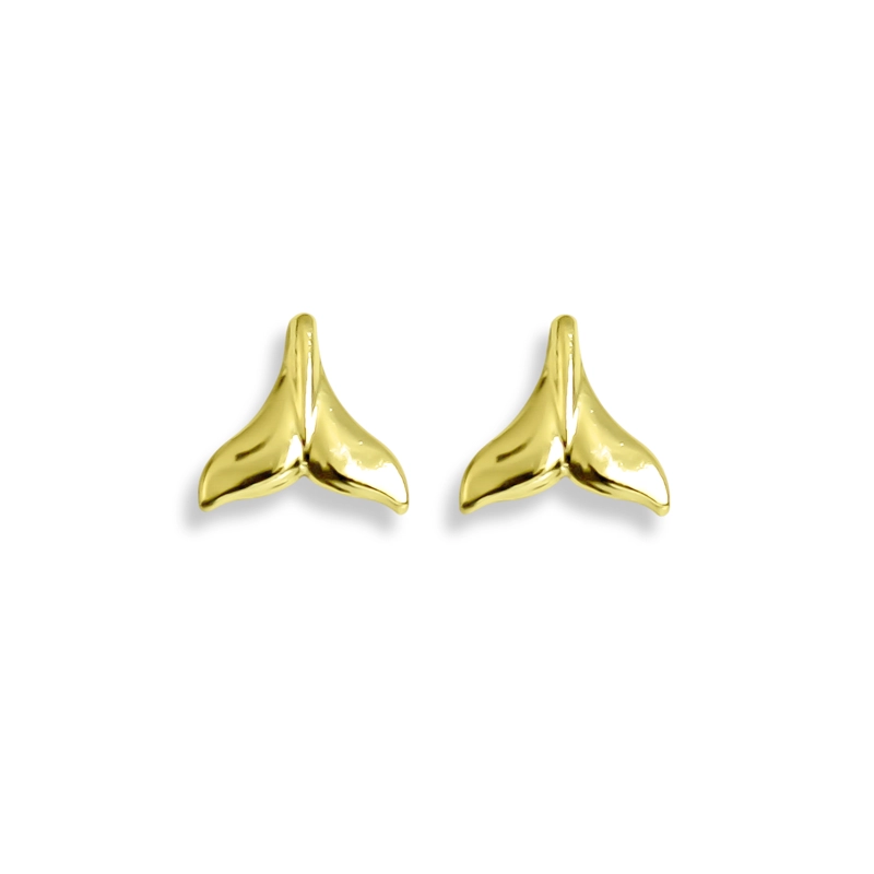 AROS ALETA DELFIN ENCHAPADO ORO 18K - 1
