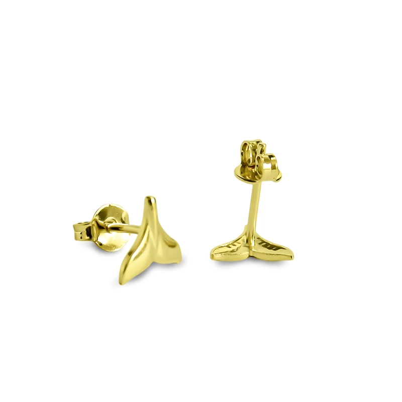 AROS ALETA DELFIN ENCHAPADO ORO 18K - 4
