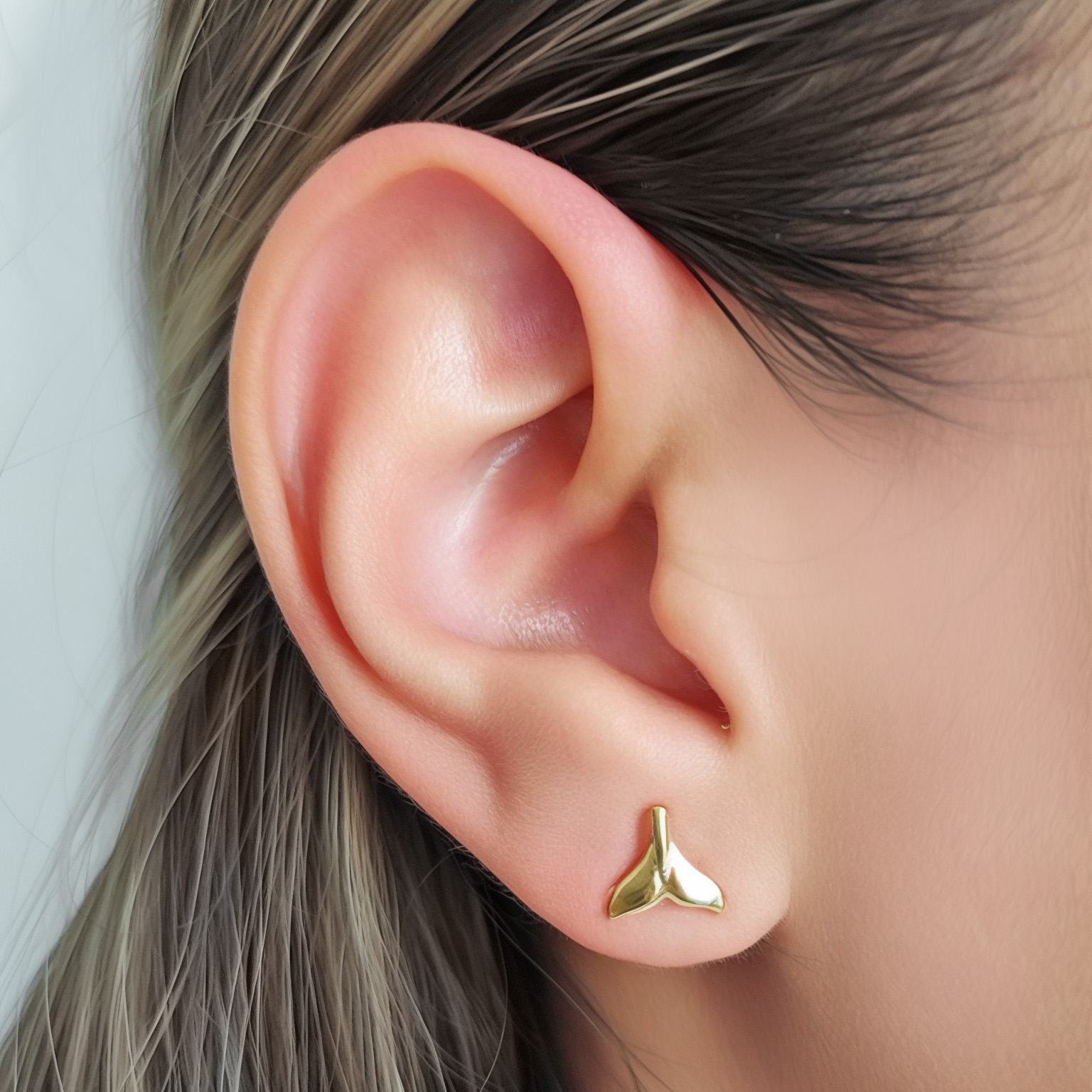 AROS ALETA DELFIN ENCHAPADO ORO 18K - 5