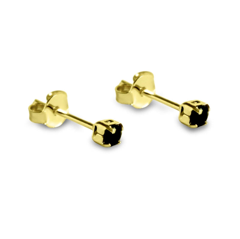 AROS CIRCÓN EN COLOR NEGRO 2MM ENCHAPADO ORO 18K - 2