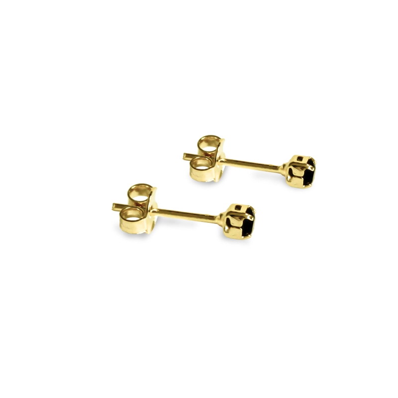 AROS CIRCÓN EN COLOR NEGRO 2MM ENCHAPADO ORO 18K - 3