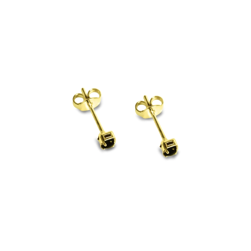 AROS CIRCÓN EN COLOR NEGRO 2MM ENCHAPADO ORO 18K - 4