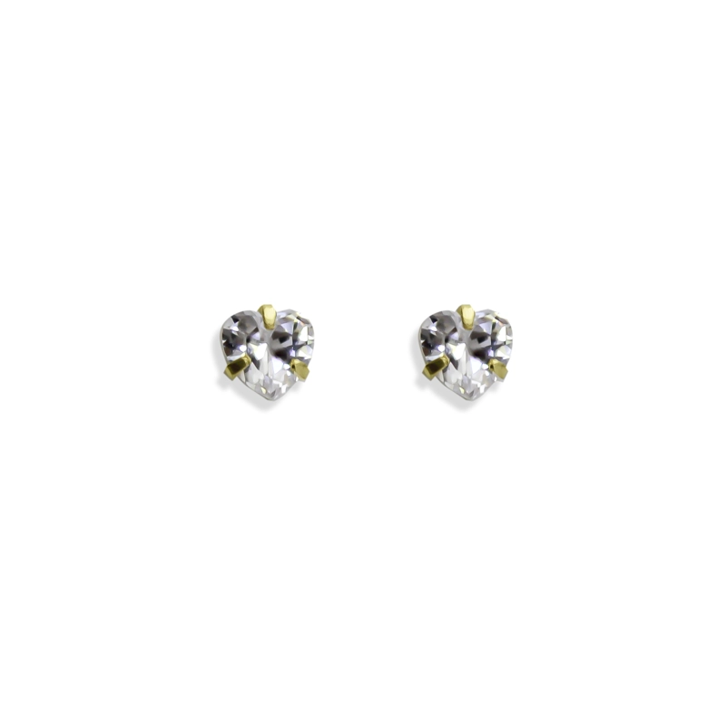 AROS PUNTO DE LUZ CORAZON CIRCON 5MM ENCHAPADO ORO 18K - 2