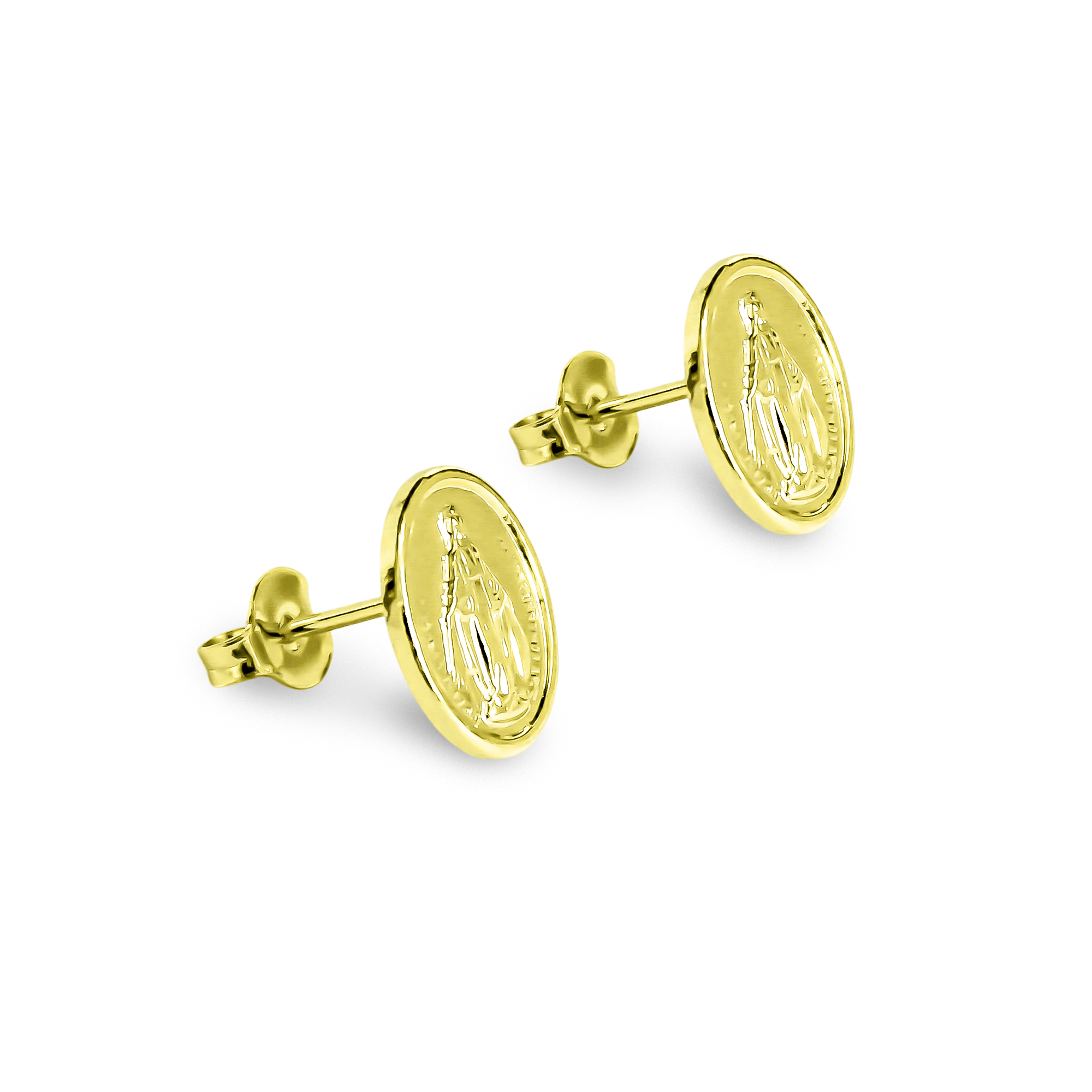 AROS OVALADO VIRGEN DE LOS RAYOS 11MM ENCHAPADO ORO 18K - 2