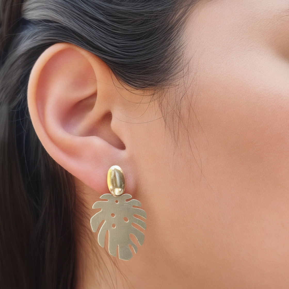 AROS FILODENDRO ENCHAPADO ORO 18K - 3