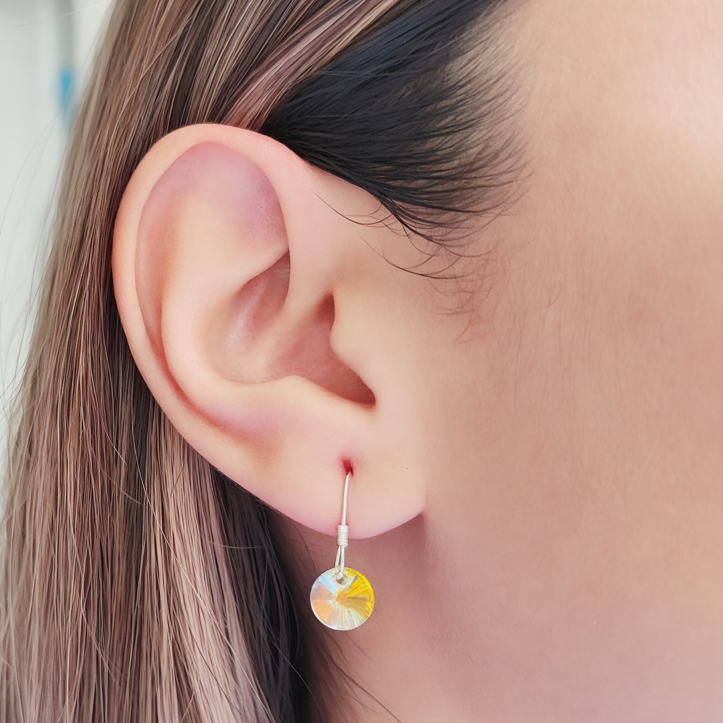AROS CRISTAL AUSTRIACO AURORE BOREALE COLGANTE PLATA FINA 925 - 2
