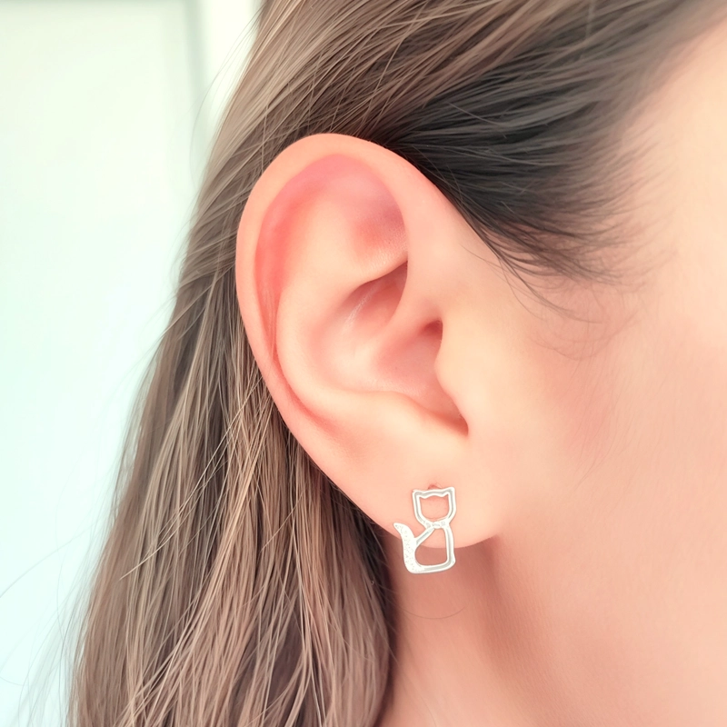 AROS GATO CIRCON 11MM PLATA FINA 925 - 3