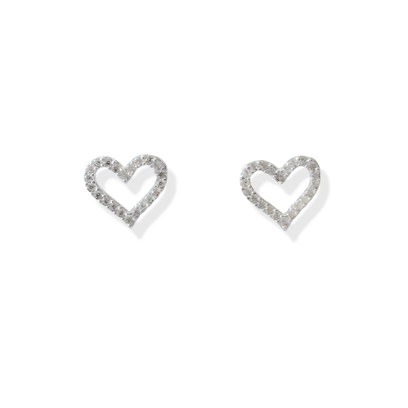 AROS CORAZON CIRCON ROMANCE PLATA FINA 925 - 1