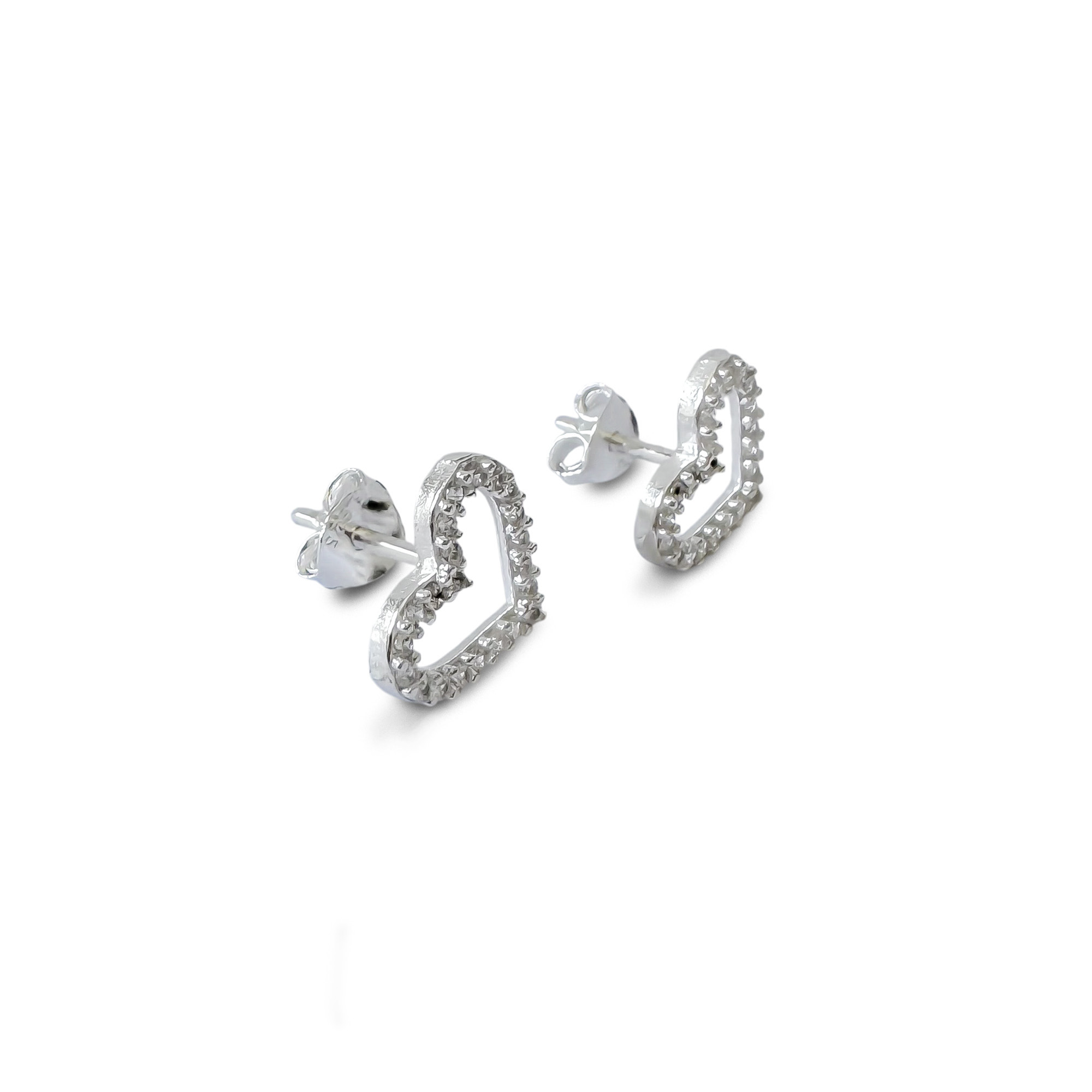 AROS CORAZON CIRCON ROMANCE PLATA FINA 925 - 2