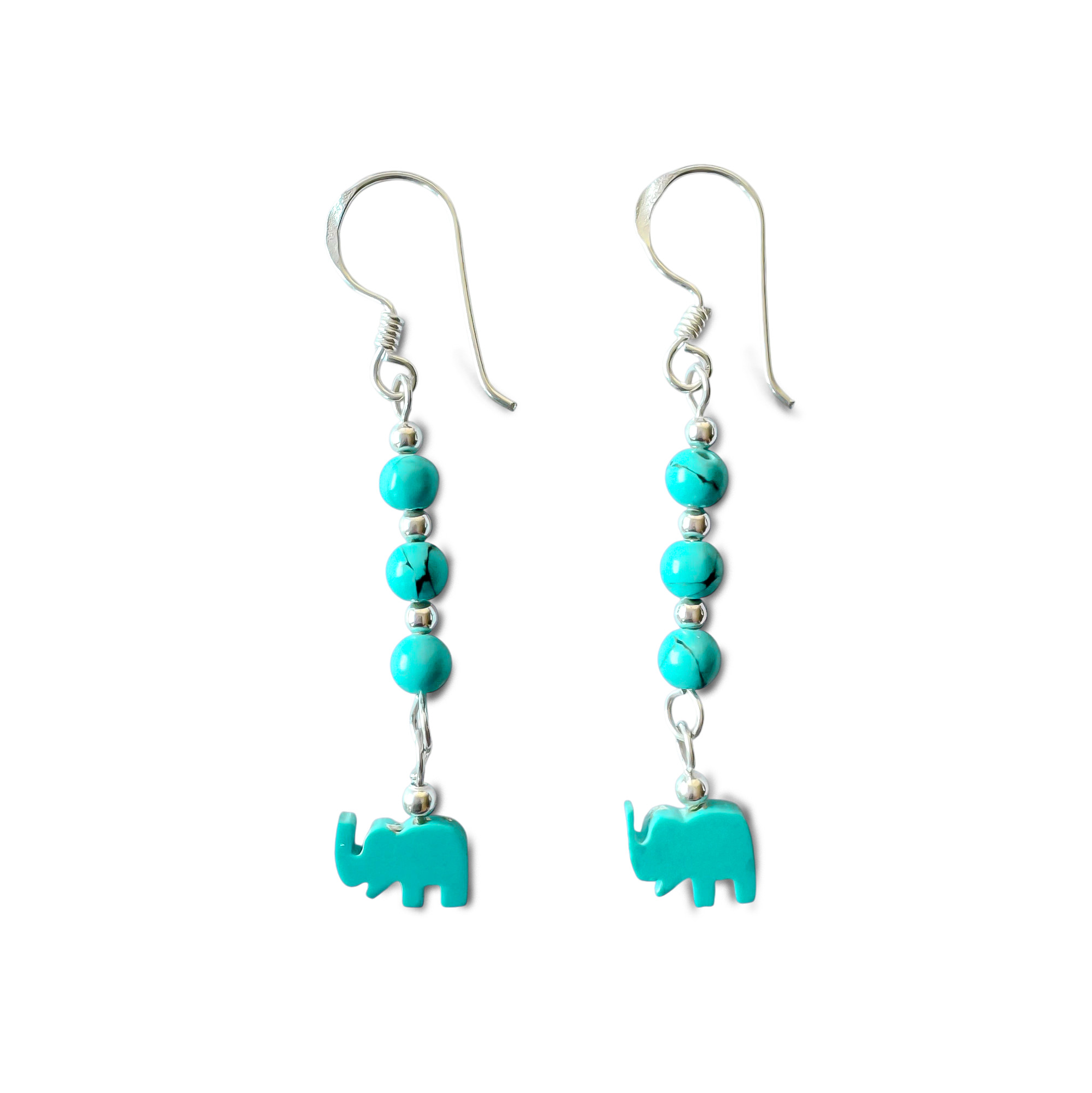 AROS TURQUESA ELEFANTE MINI PLATA FINA 925 - 1