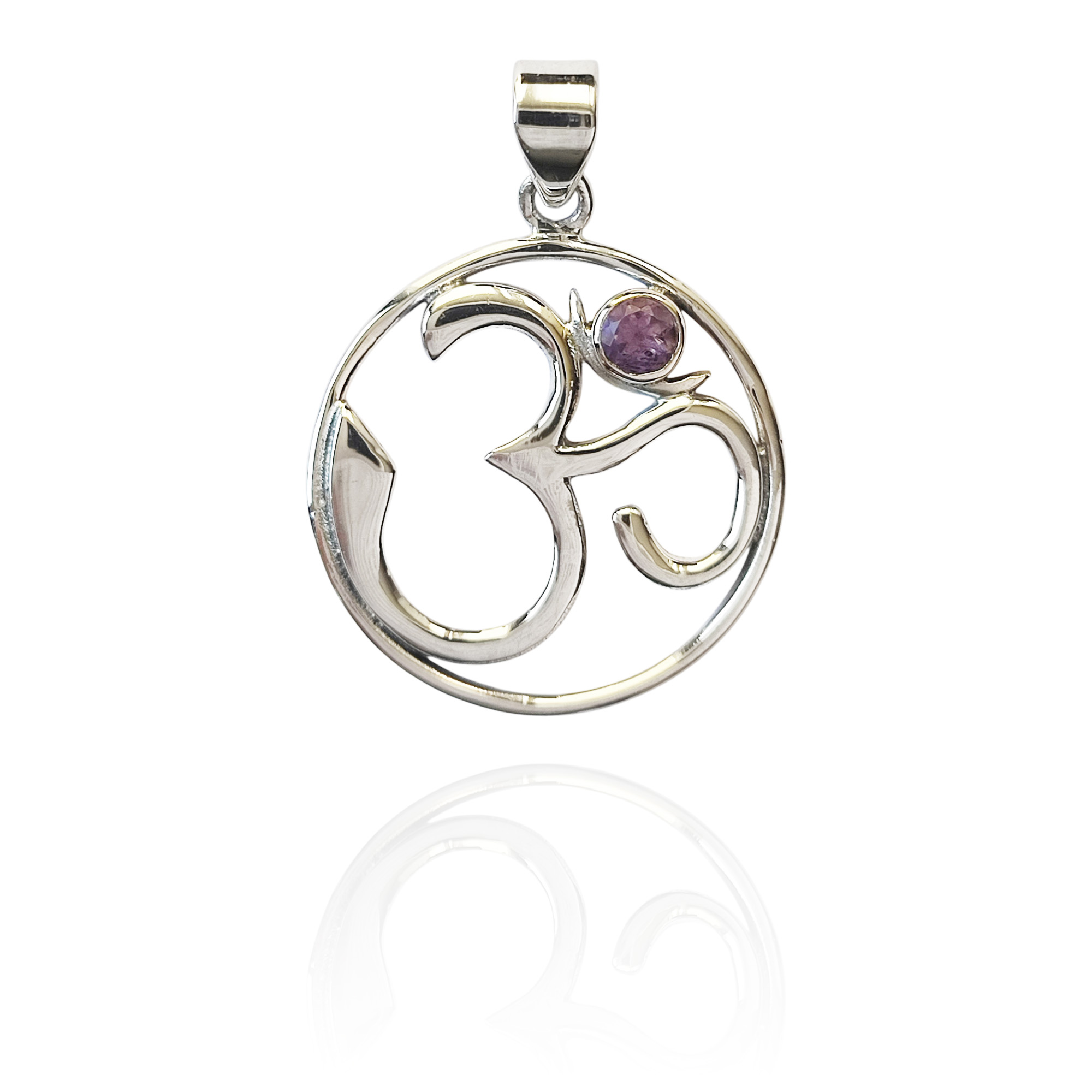 COLGANTE OHM AMATISTA PLATA FINA 925 - 1