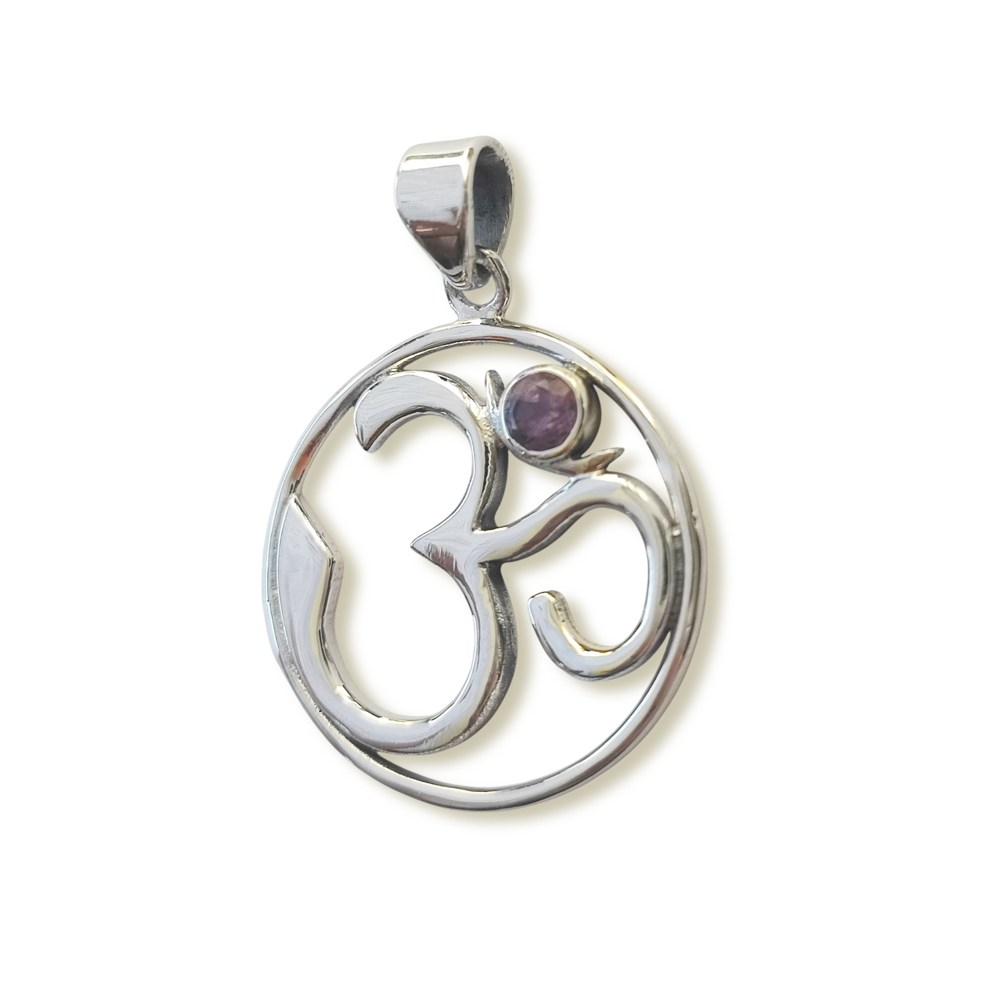 COLGANTE OHM AMATISTA PLATA FINA 925 - 2
