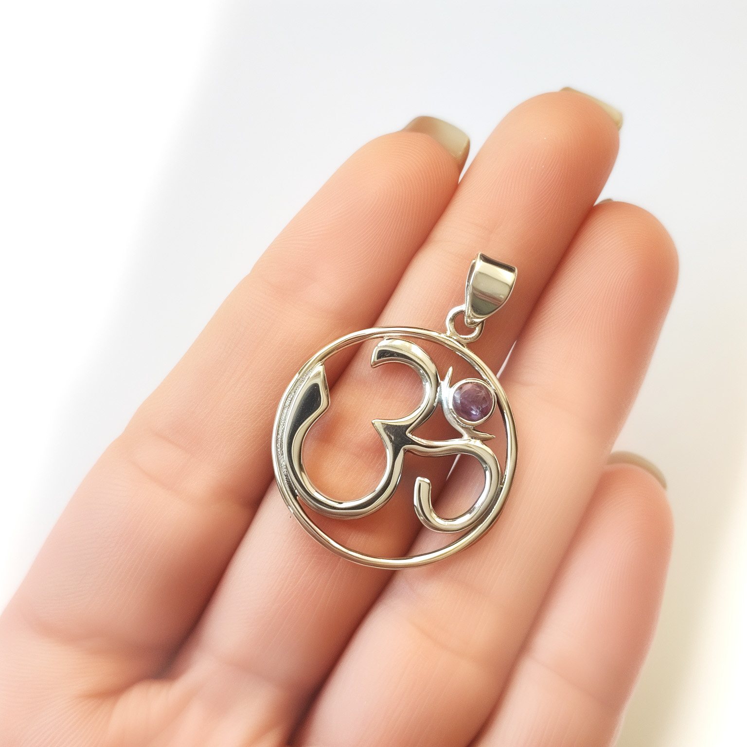 COLGANTE OHM AMATISTA PLATA FINA 925 - 3