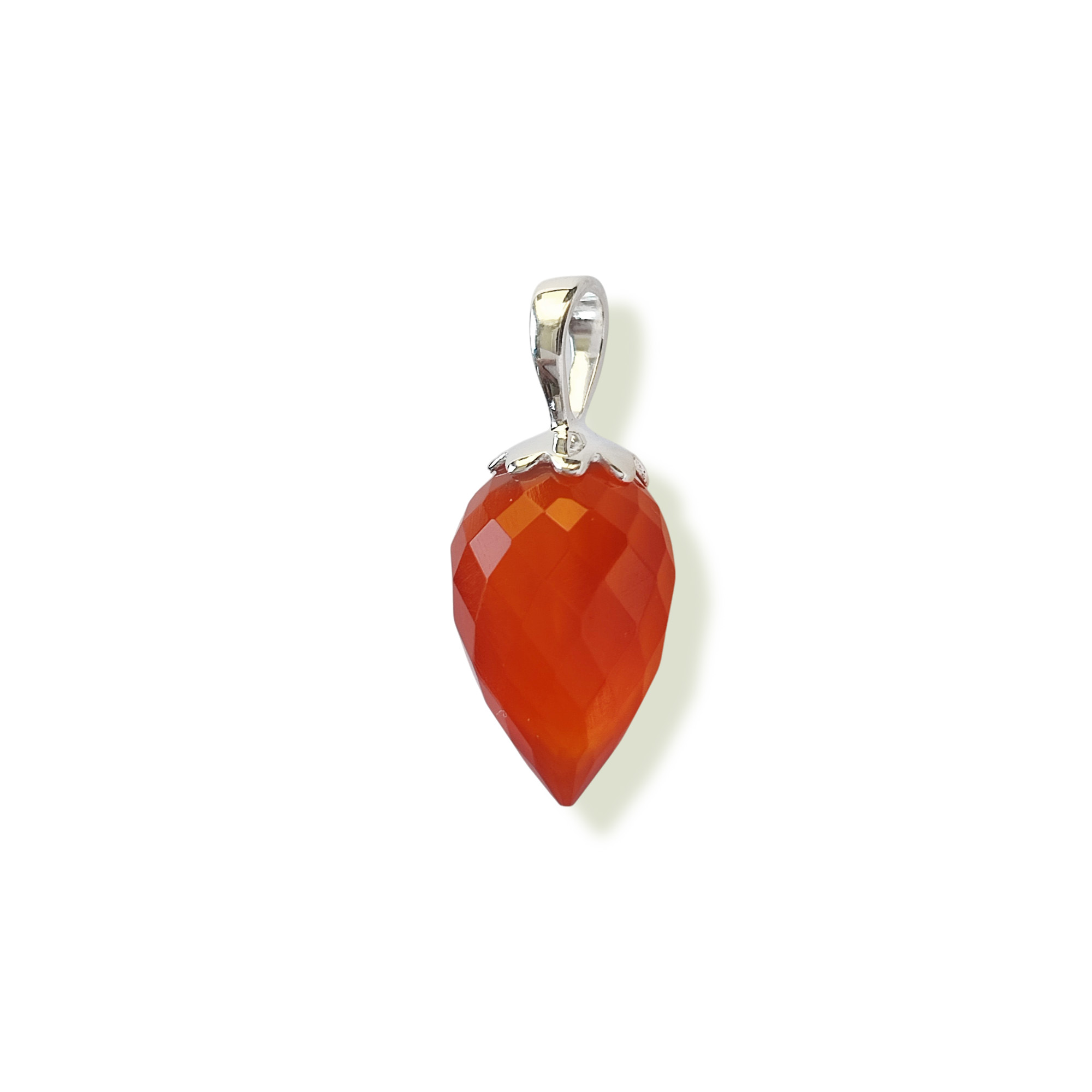 COLGANTE PE NDULO CORNALINA PLATA FINA 925 - 1