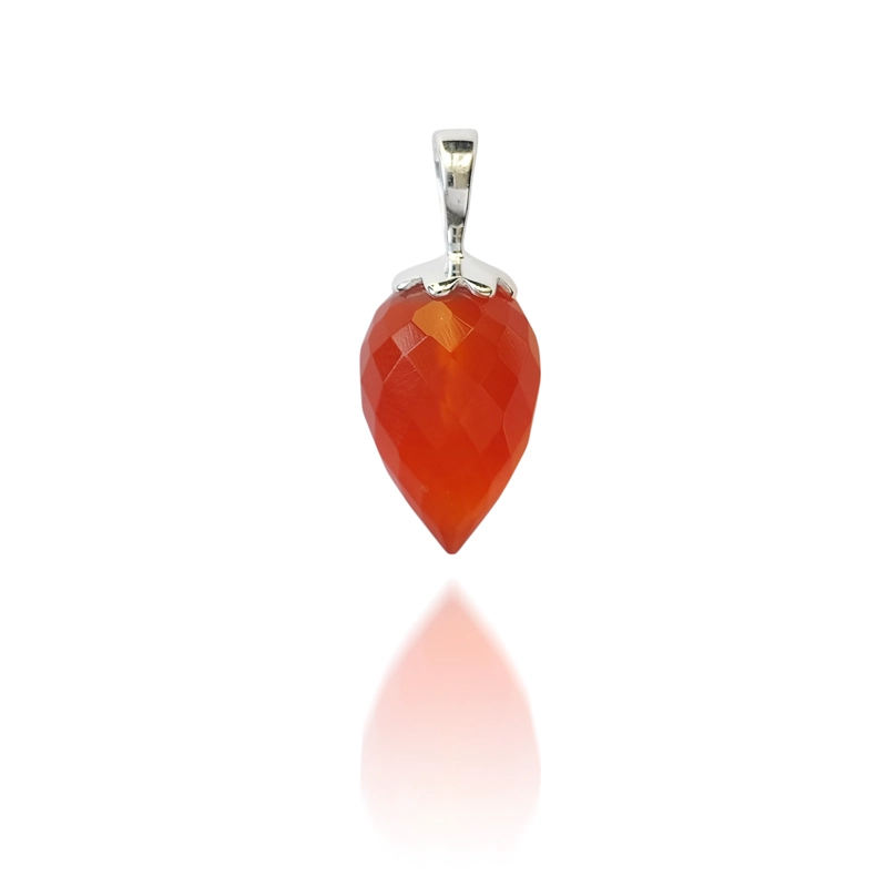 COLGANTE PE NDULO CORNALINA PLATA FINA 925 - 2