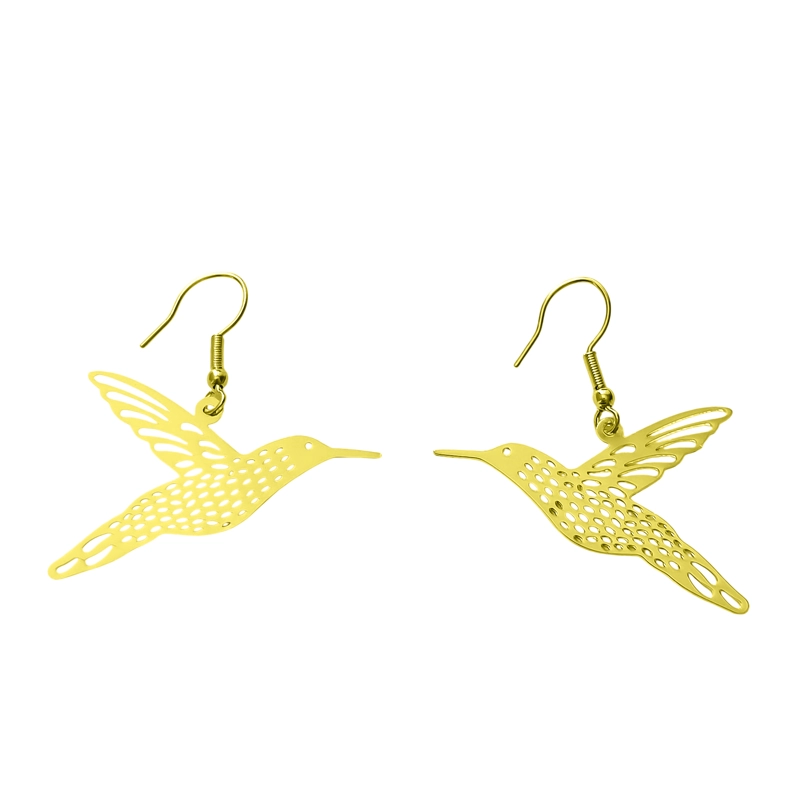 AROS COLIBRI ENCHAPADO ORO 18K - 1